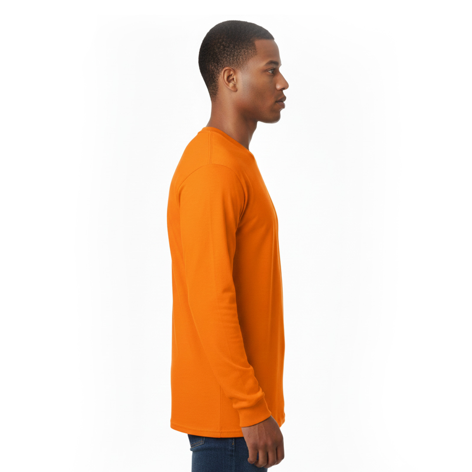 Gildan Mens Heavy Cotton Long Sleeve T-Shirt 5400 Safety Orange Hi-Vis S-3XL