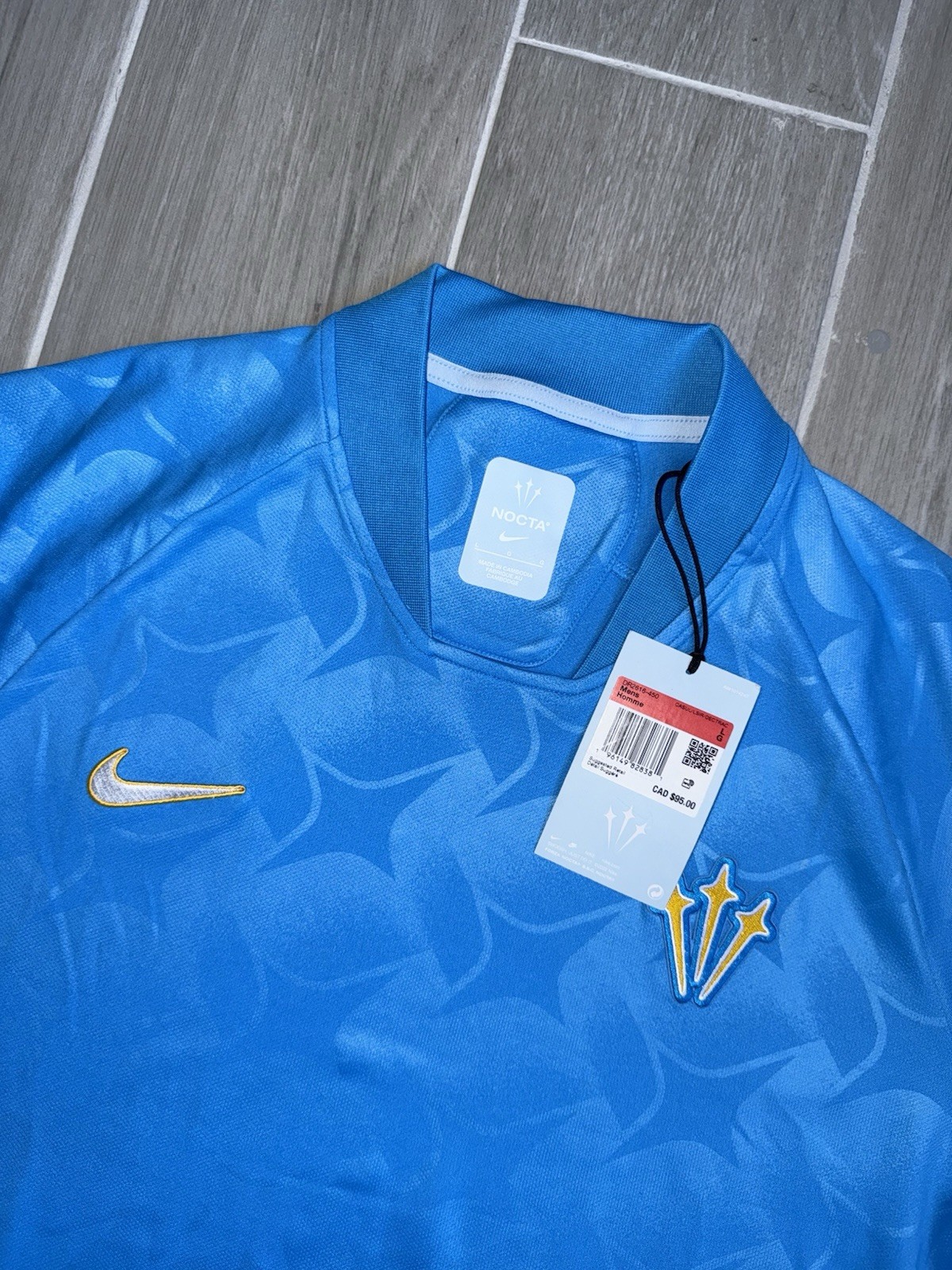 Nike x NOCTA Distant Regards Jersey Sz L Blue Yellow Brand New, DS
