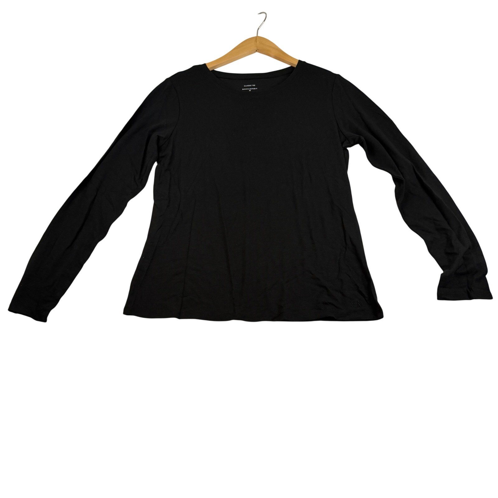 Banana Republic Classic Tee Black Long Sleeve Cotton Modal Top BR006007 Mens M
