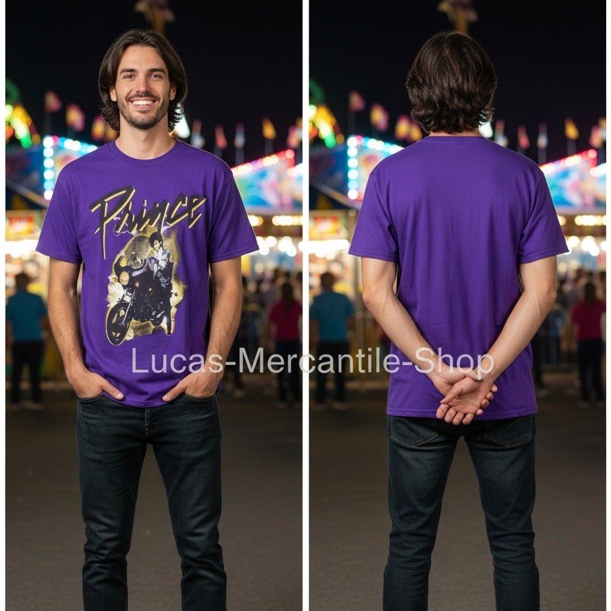 Prince Estate Purple Graphic T-Shirt Men&rsquo;s Large 42-44 Short Sleeve