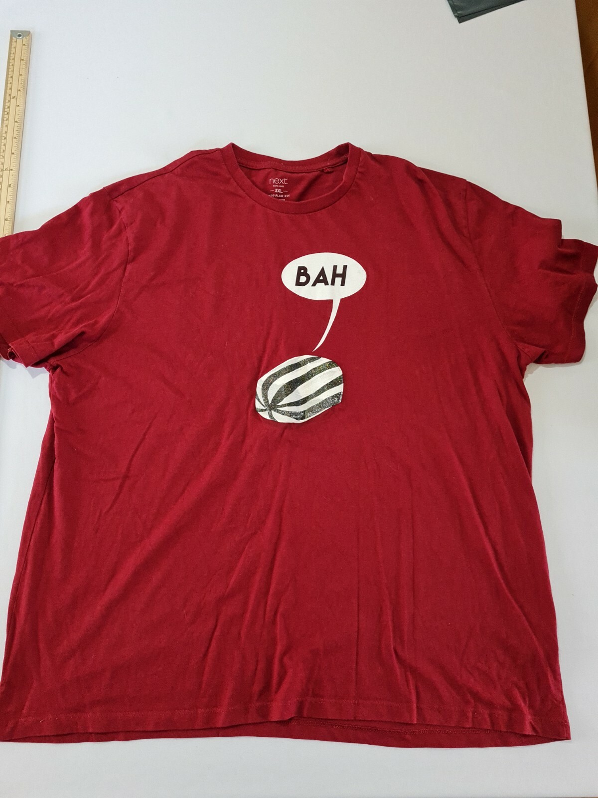 Mens T-Shirt NEXT Size 3xl « Bah Humbug » Red 5300