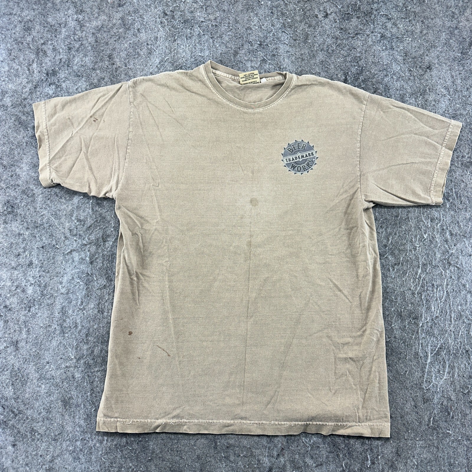 Alternative Apparel Shirt Mens L Beige Bambino Ale Graphic Baseball Graphic