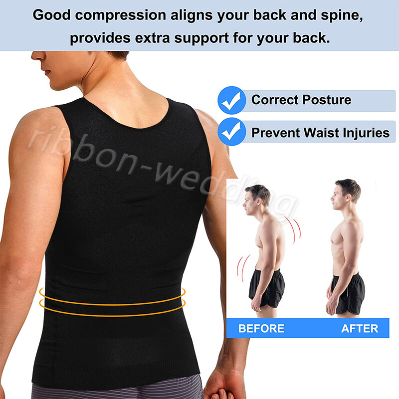 Gynecomastia Compression Vest Fajas para Hombres Back Support Shapewear Tank Top