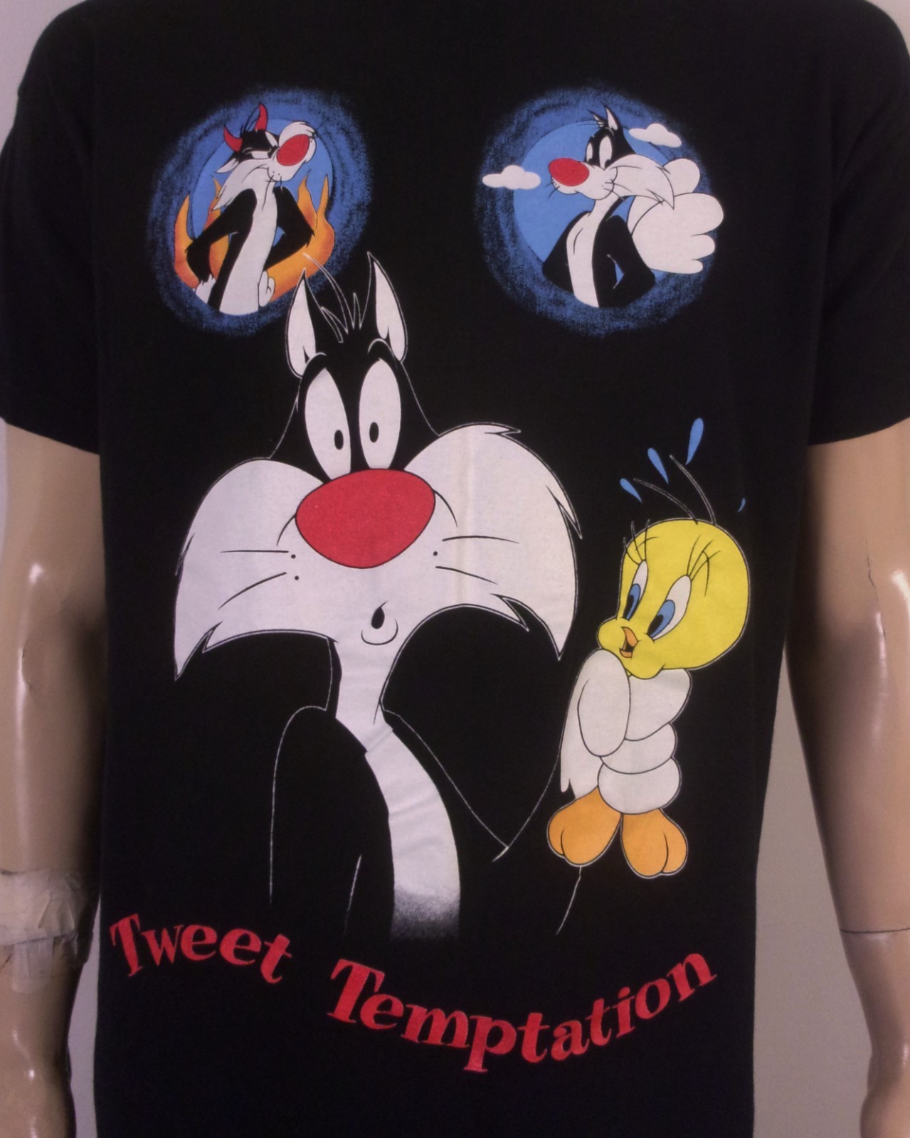 vintage 90s rare Looney Tunes 1998 Sylvester & Tweety Sleep Shirt T-Shirt OSFM