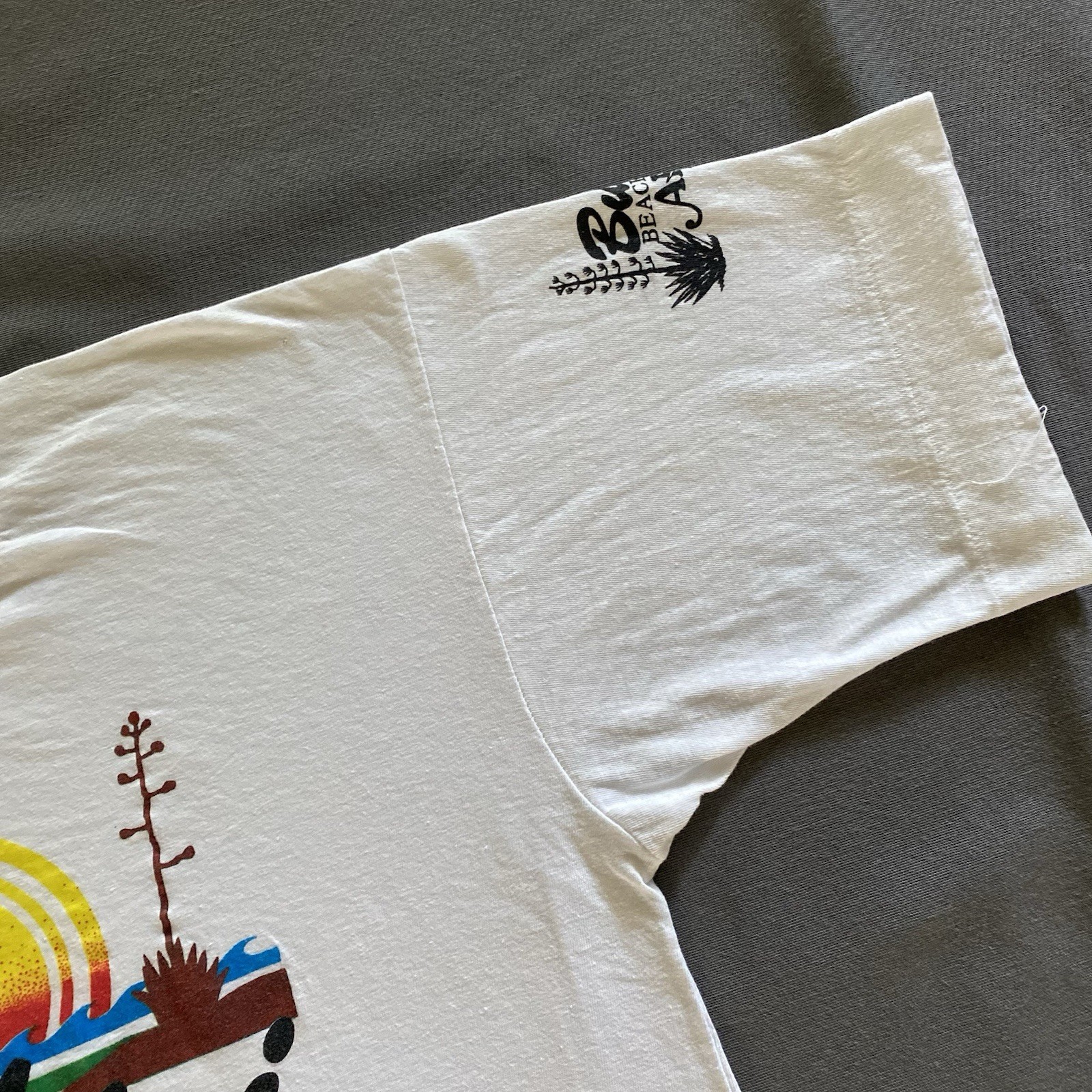 Vintage 1990s Bushiri Beach Resort Aruba T Shirt Adult Size Medium White 90s