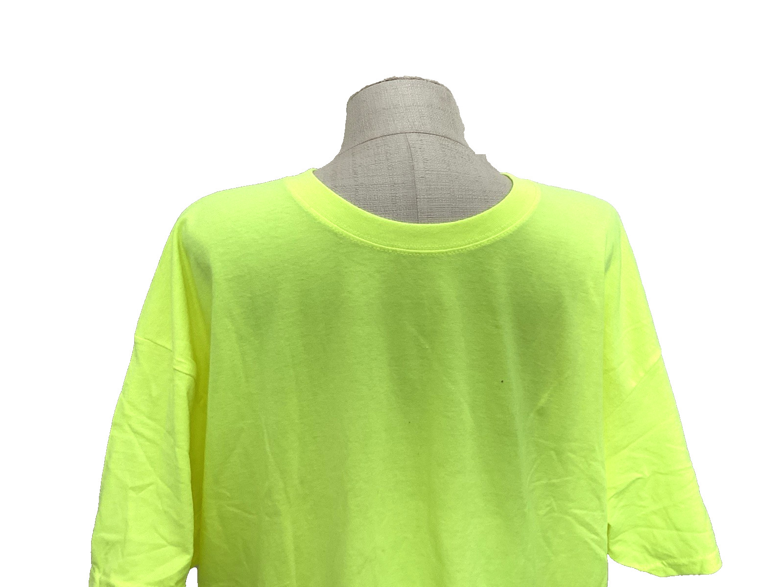 ATHLETIC WORKS Breathable Acid Yellow Short Sleeve Crew Neck T-Shirt Sz XL*