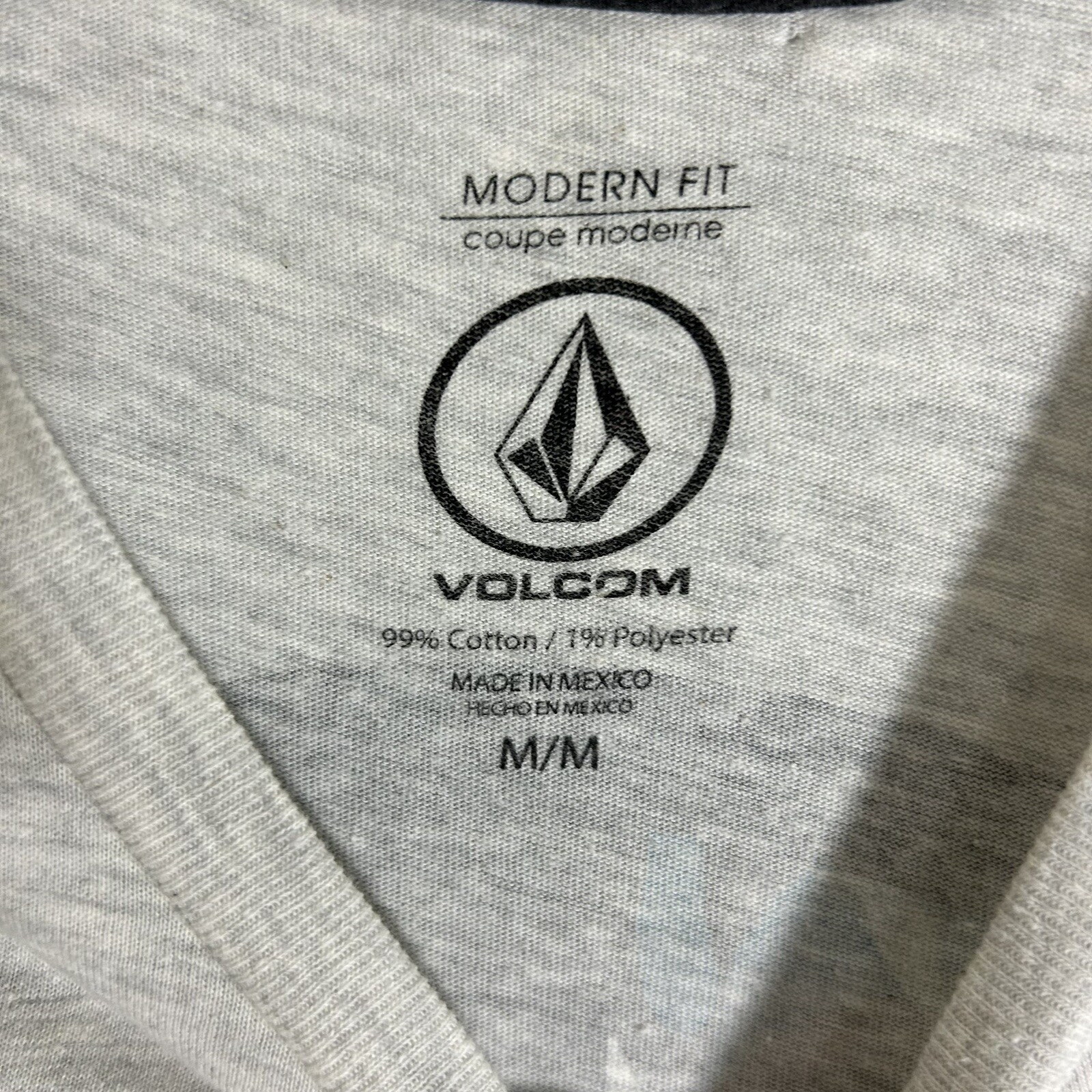 Volcom Modern Fit T-shirt Men M Gray Stoney Fill Graphic Logo True To This