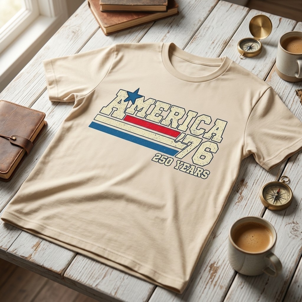 America 250th Anniversary T-Shirt Retro USA 1776-2026 Patriotic Tee