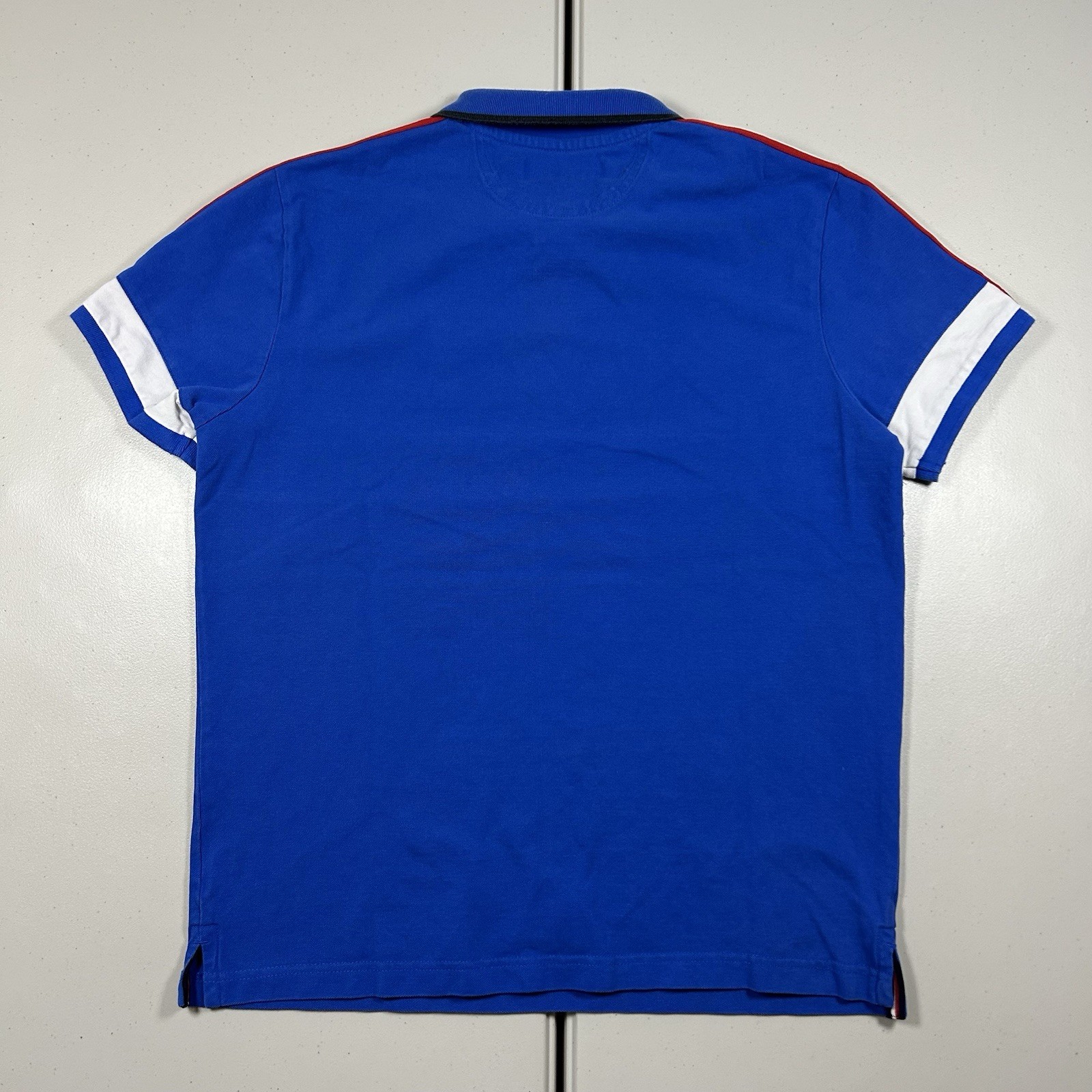 y2k US Polo Assn. USPA Blue Polo Shirt Men&rsquo;s Size L Preppy Streetwear Big Pony