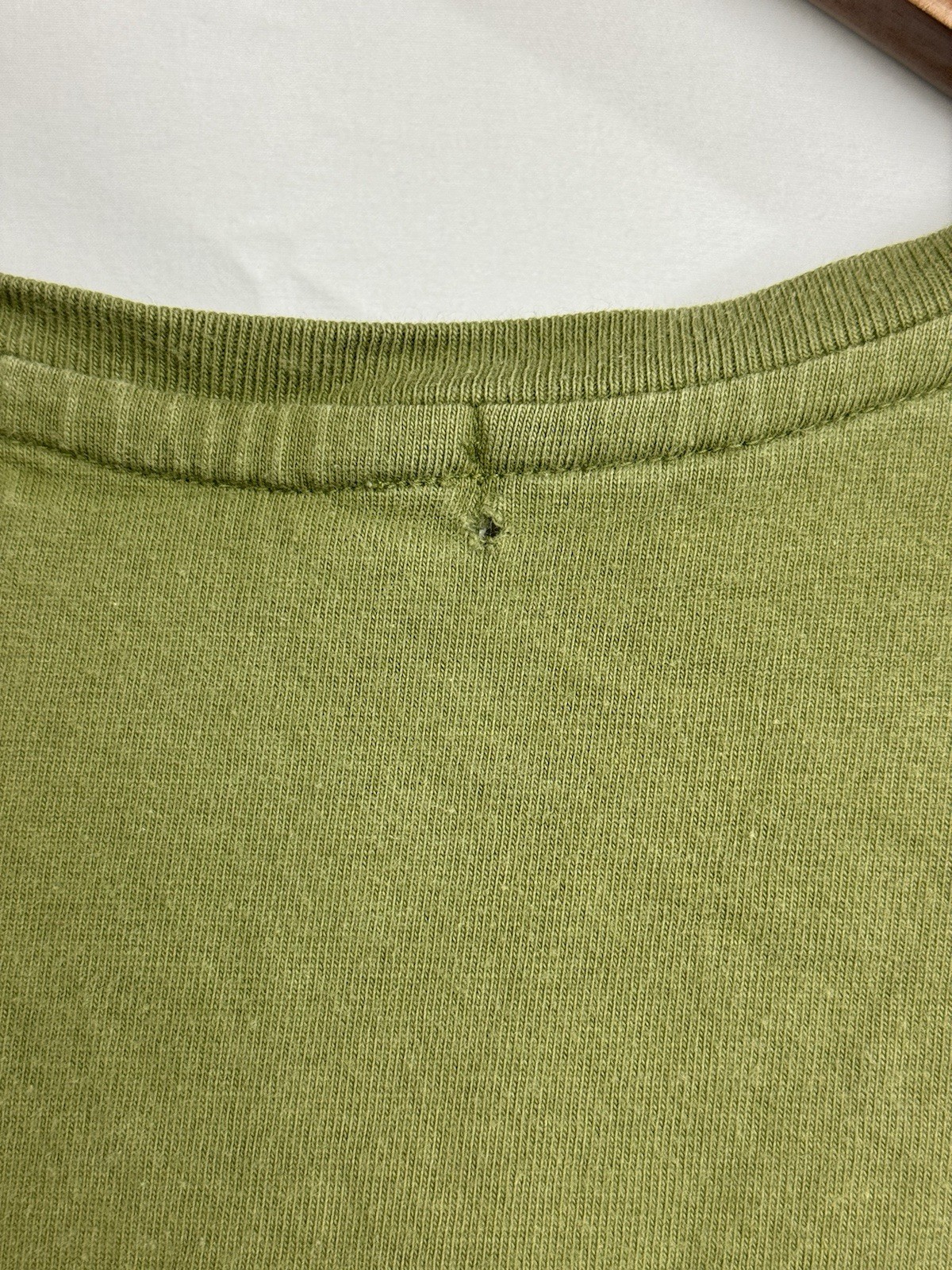 Onitsuka Tiger T Shirt Leather Strap Front Pocket Tee Green US S / M Japan XL