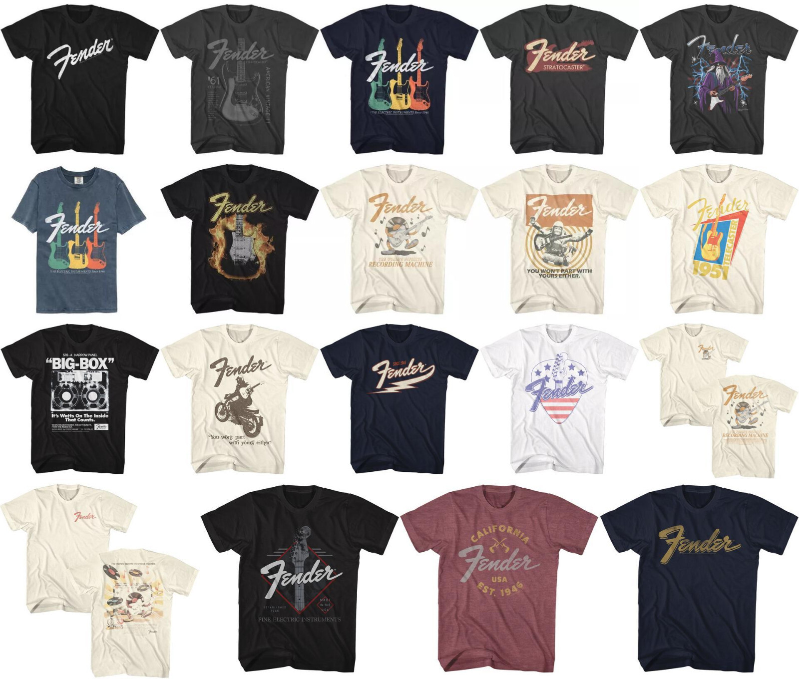 Pre-Sell Fender Guitar Music Licensed T-Shirt