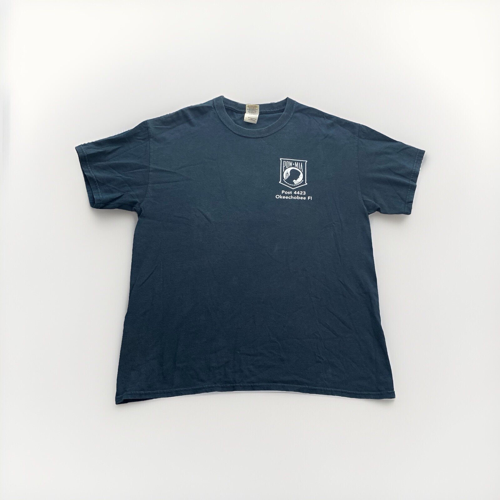 American Veteran Post 4423 POW MIA T-shirt Men’s L Soldiers Usa Flag Eagle