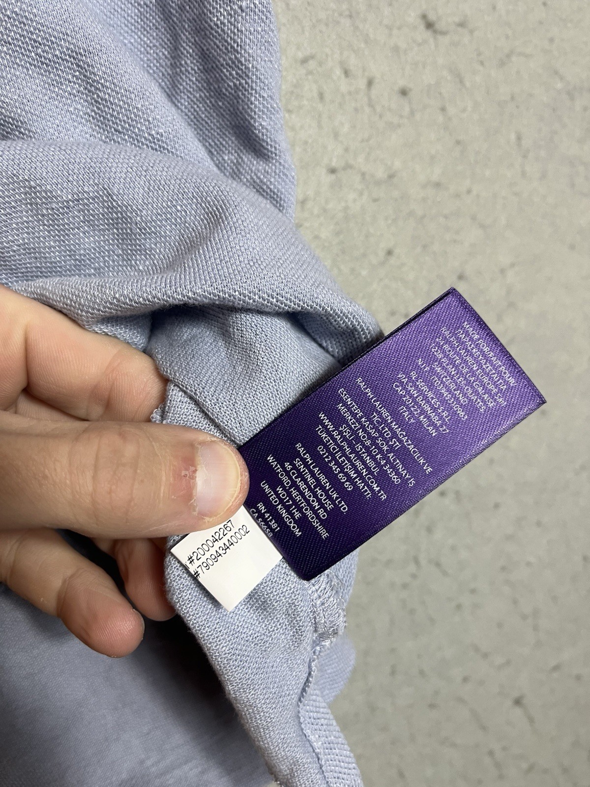 Ralph Lauren Purple Label Black T-Shirt – Size M Linen Blend Front Pocket Boxy