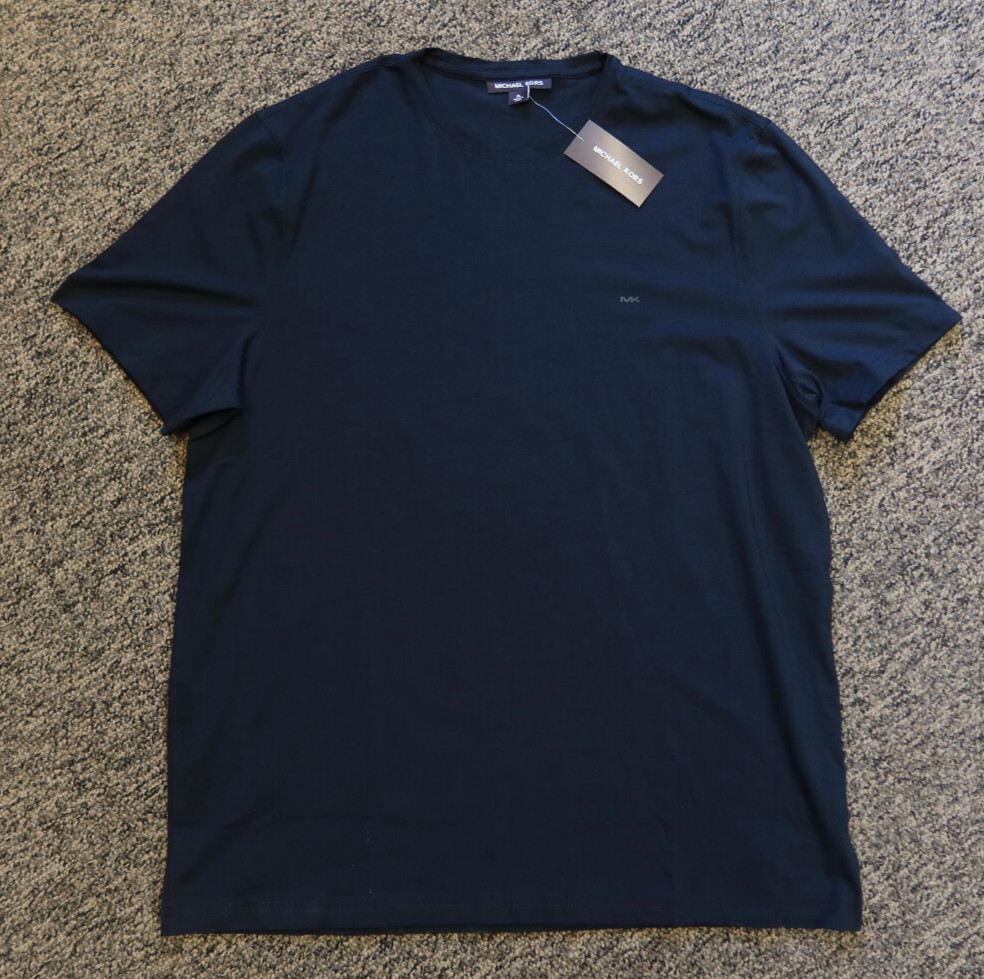 $69 New Michael Kors Men&rsquo;s Cotton Blend Crew Neck Tee T-Shirt – Size XL – Black