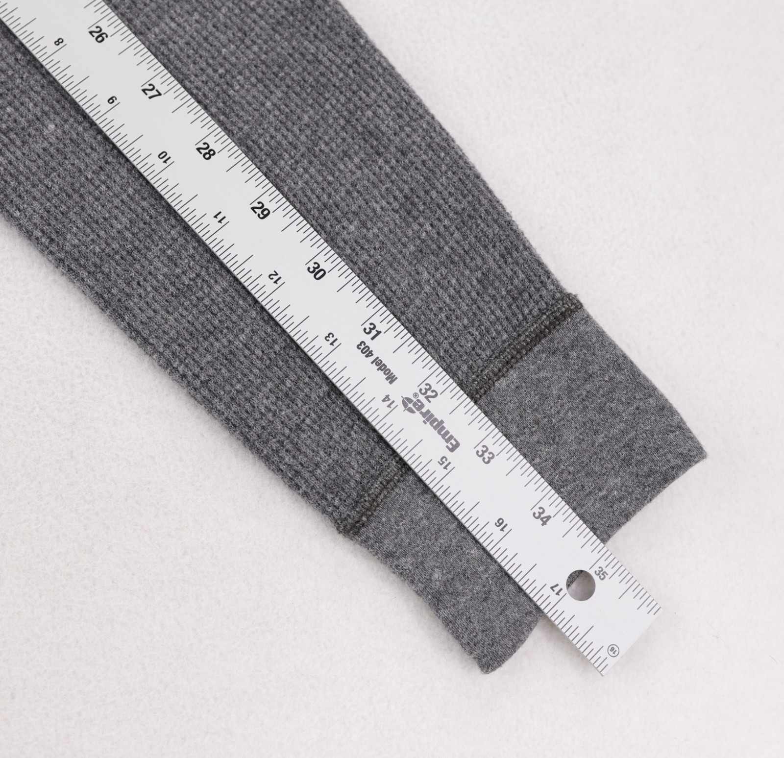 Wallace & Barnes Waffle Henley Shirt Men&rsquo;s Medium Tall Gray Thermal Long Sleeve