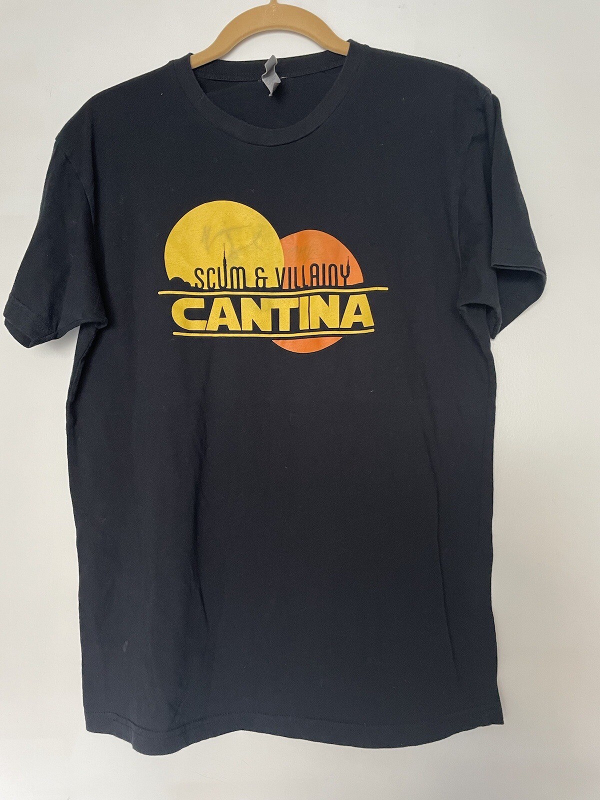 Scum & Villainy Cantina Star Wars Black T Shirt L (Faded Signed Not Sure Who)