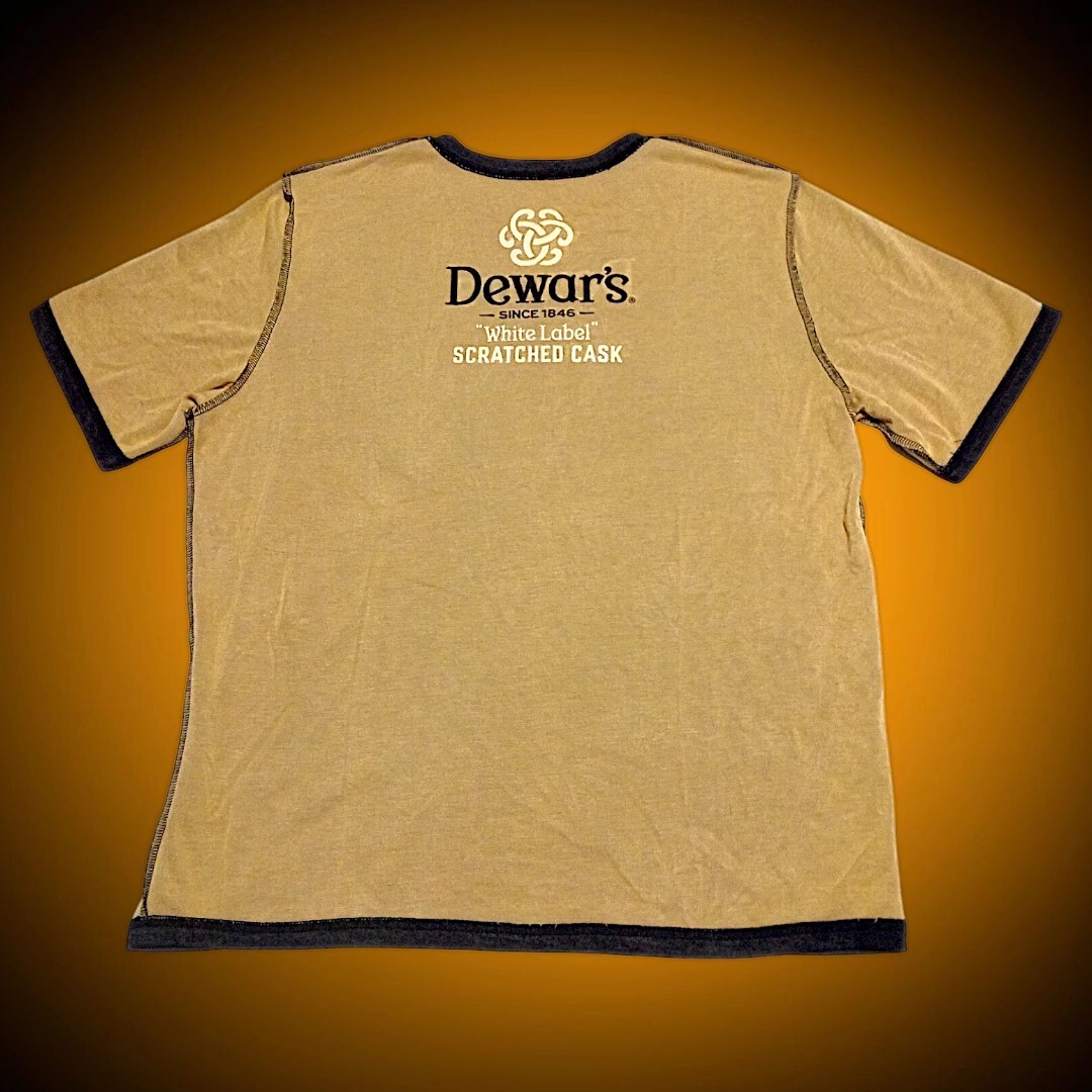 Dewar&rsquo;s High-End Gold & Black SS Reversible Crew Neck Luxury Knit Shirt M-L-XL