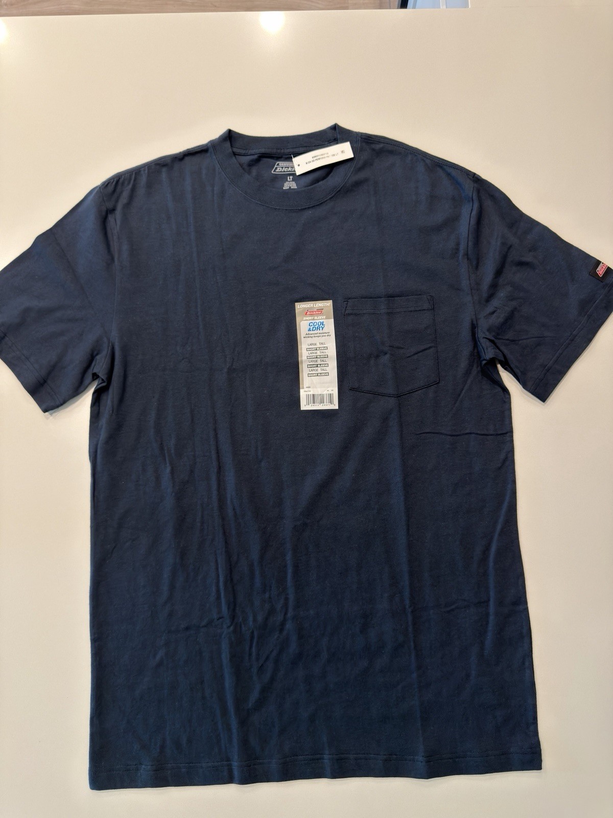 Dickies Cool and Dry Pocket Tee Navy GS407DN Mens Large Tall NWT