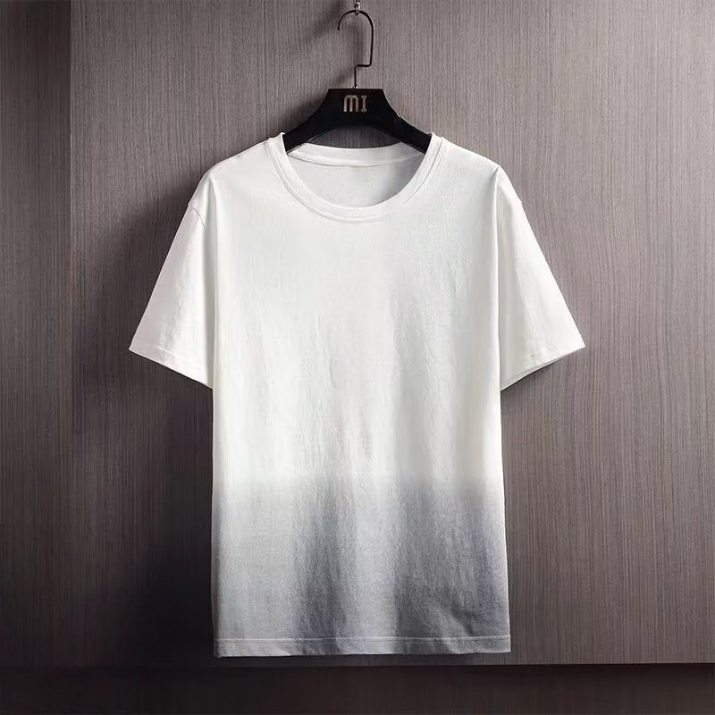 New Men&rsquo;s Polyester Fiber Plain Crew Neck Ice Silk Short Sleeves T-Shirt M-3XL
