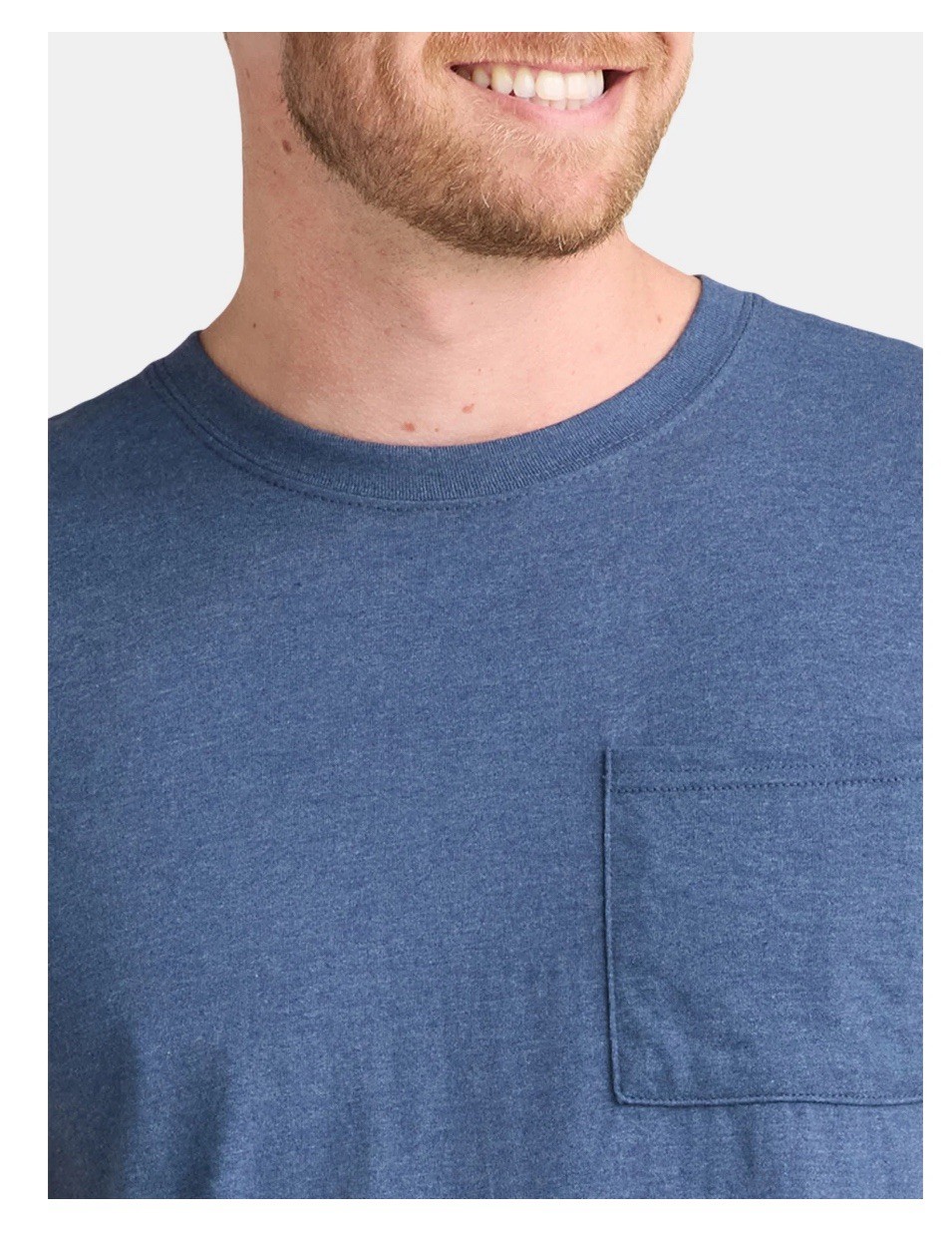 ATHLETIC WORKS Men’s 3XL (54-56) Pocket Cotton Tee Short Sleeve • Blue Cove