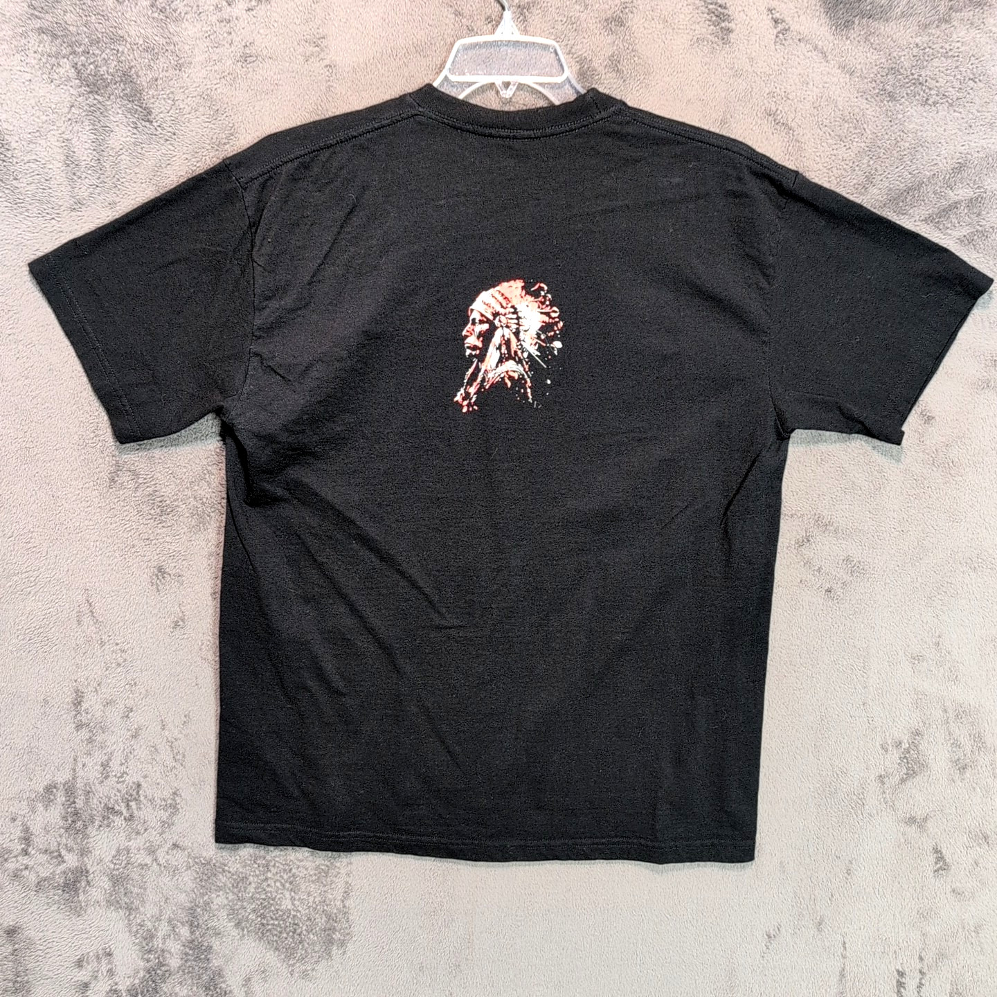 Indian Chief Shirt Adult Extra Large Black Graphic Pop Art Screen Print Mens