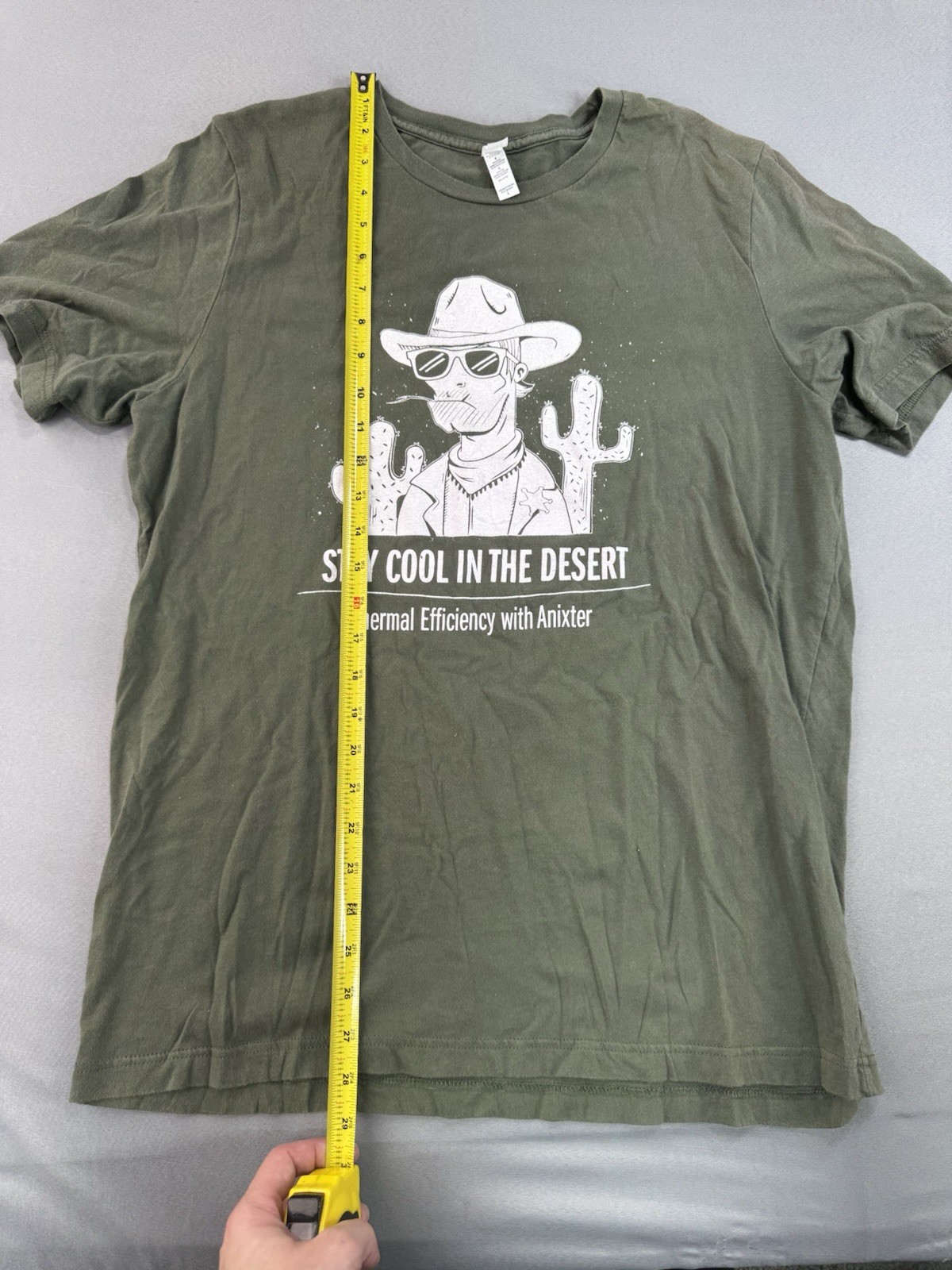 Stay Cool In The Desert T Shirt Mens Size Large Green Thermal Efficiency Anixter