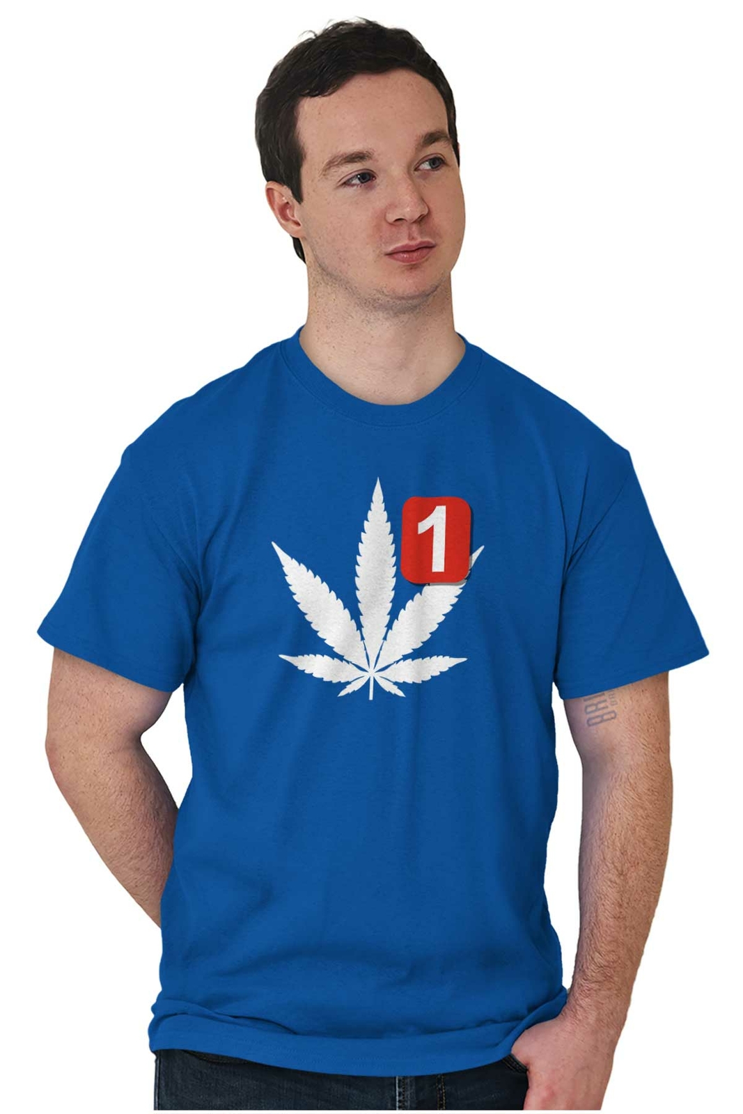 Stoner Notification Funny Marijuana 420 Weed Womens or Mens Crewneck T Shirt Tee
