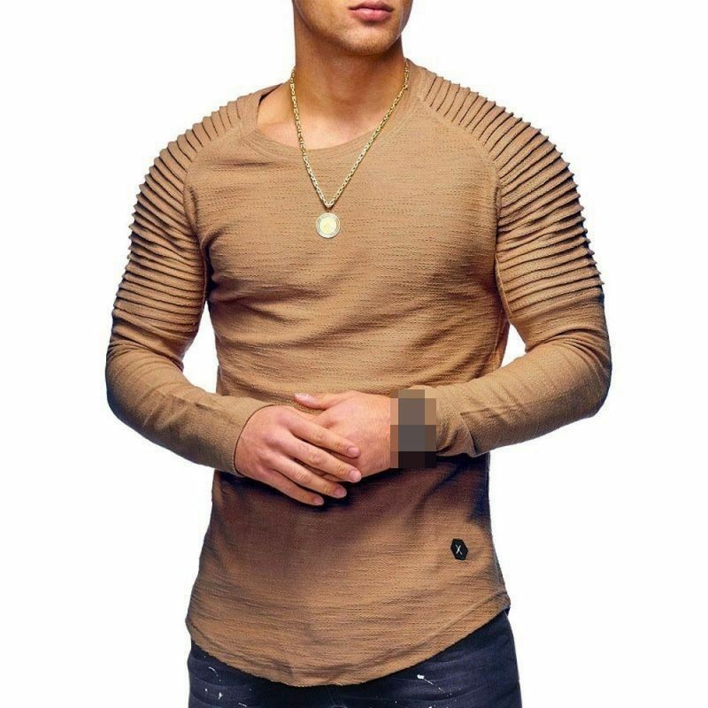 Men&rsquo;s T-shirt O Neck Slim Fit Casual Muscle Tee Tops Blouse Long Sleeve M-3XL/