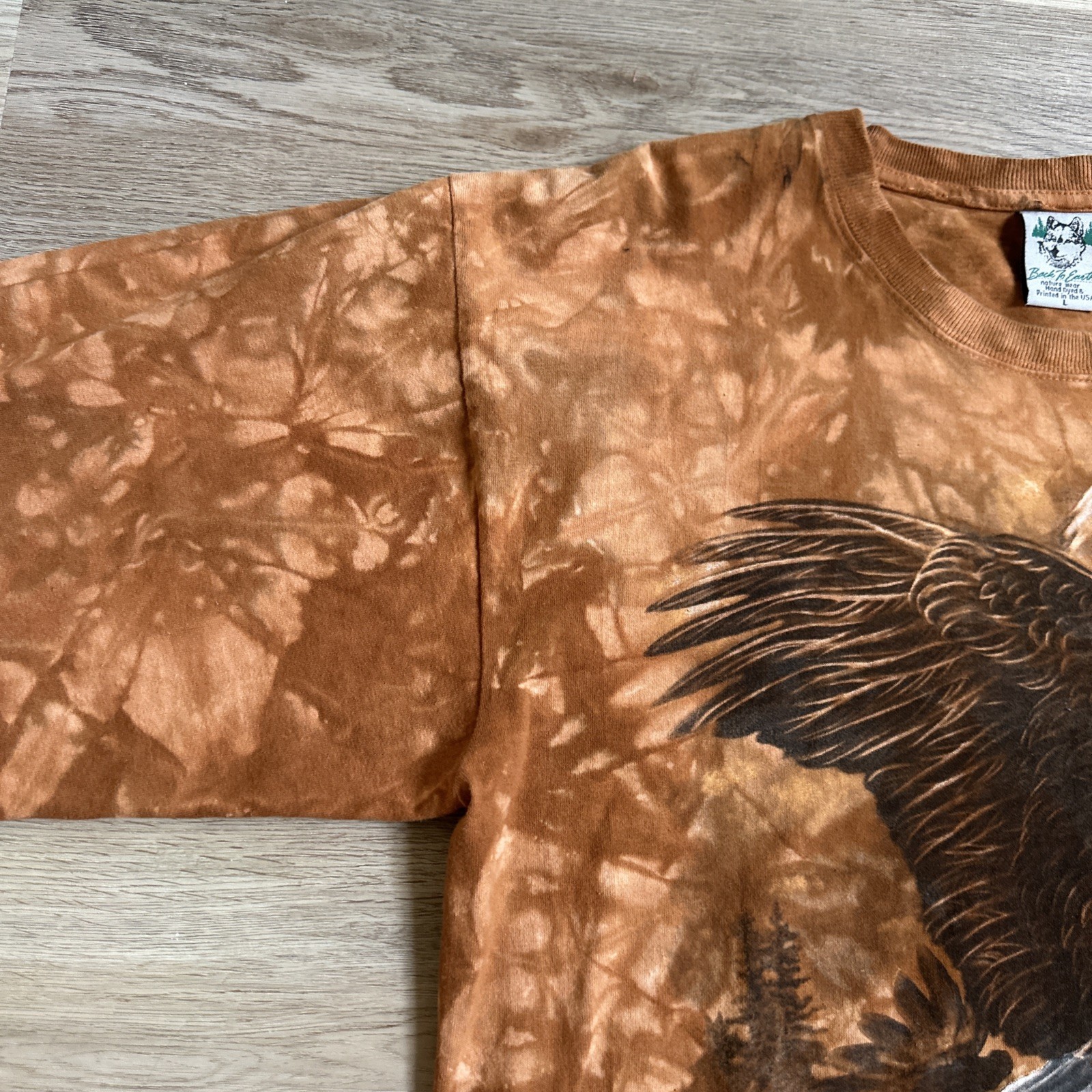 Vintage 90s Y2K Bald Eagle Tie Dye Long Sleeve Shawnee State Park Ohio Nature