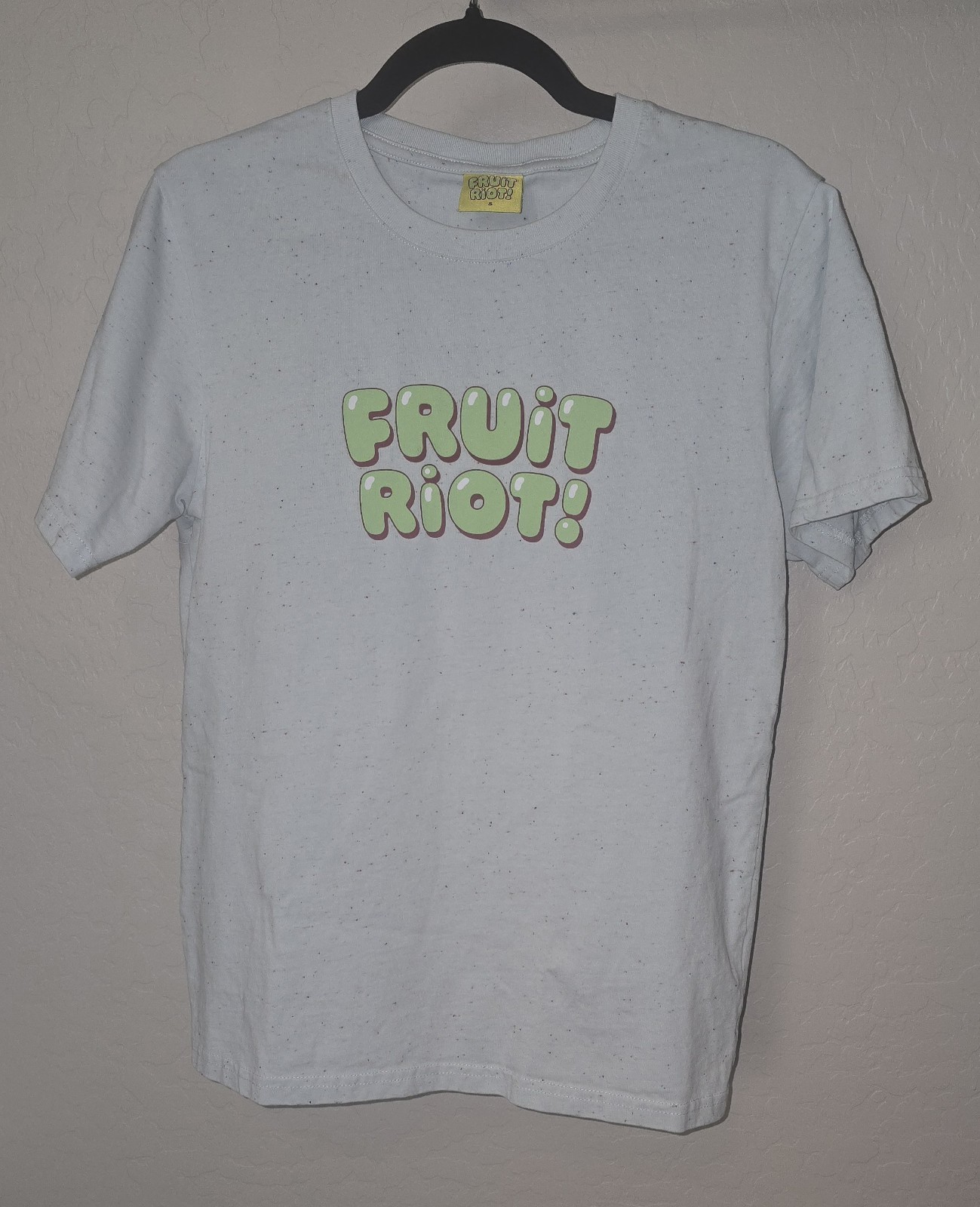 Fruit Riot Baby Blue Green Cotton Graphic Tshirt, Small