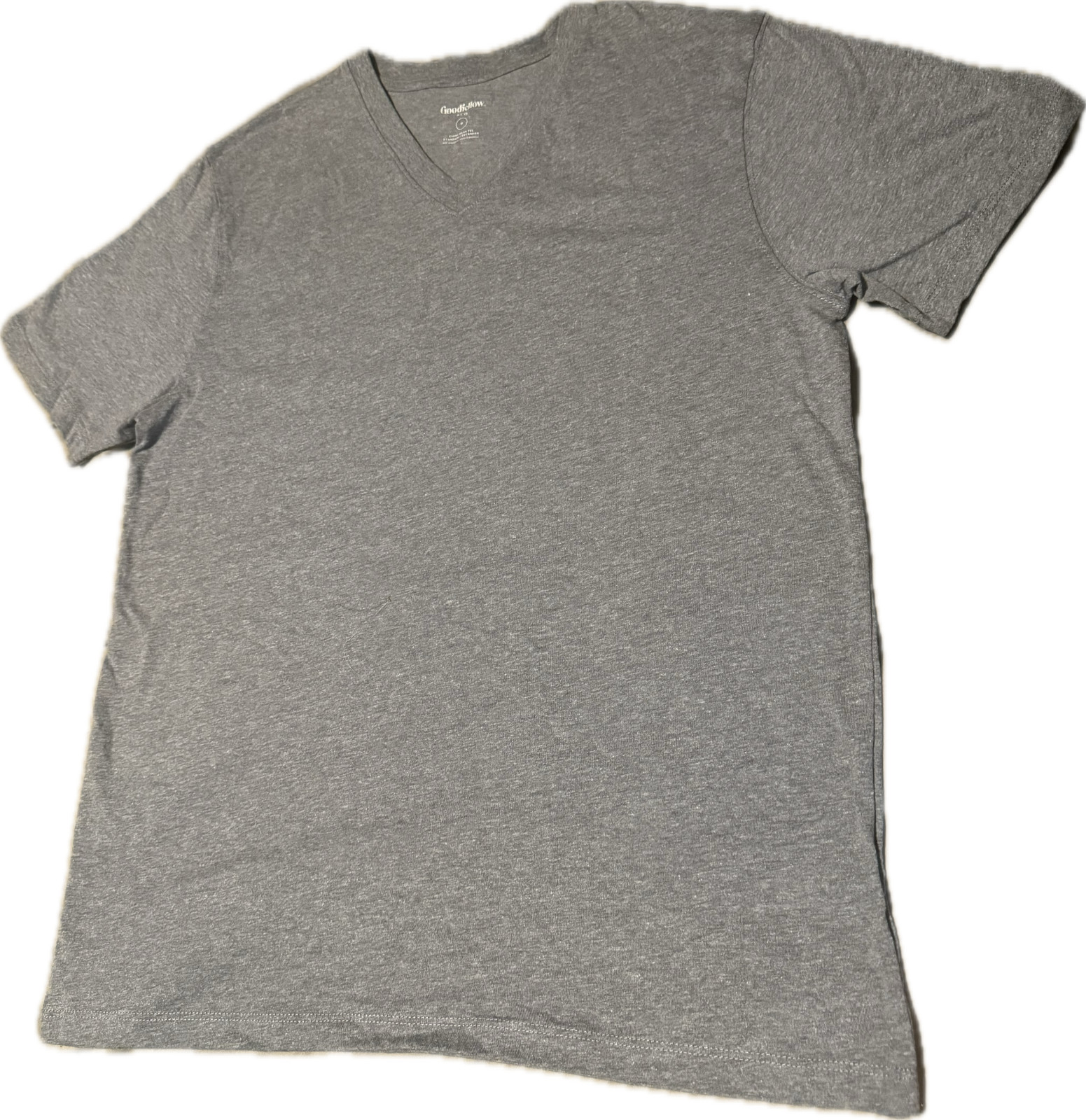 Gray Goodfellow Mens V-Neck Short Sleeve T-Shirt – Size Medium – Benefits HRC