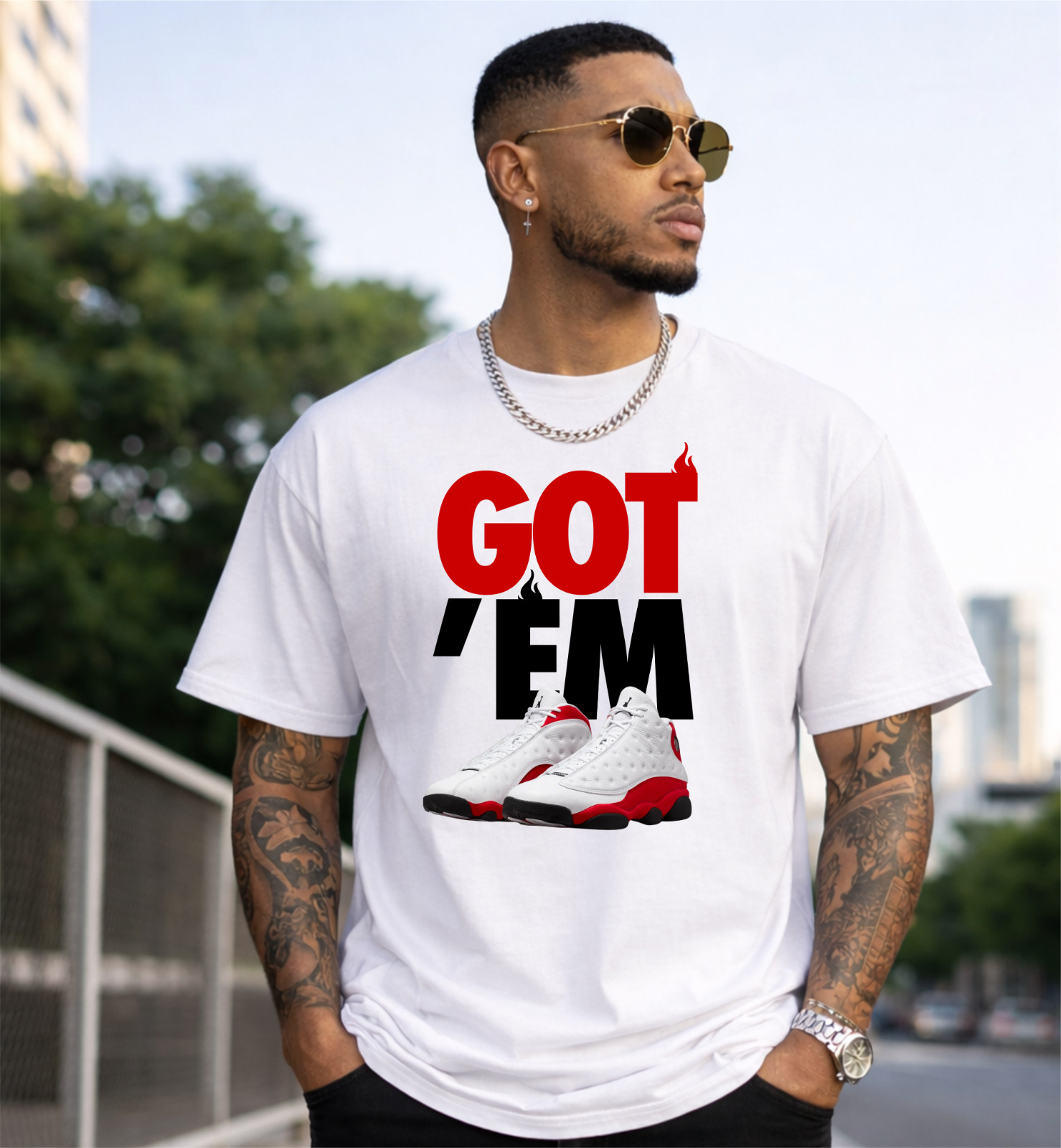 Shirt To Match Jordan 13 Chicago – GOT&rsquo;EM Unisex Sneaker Match Shirts