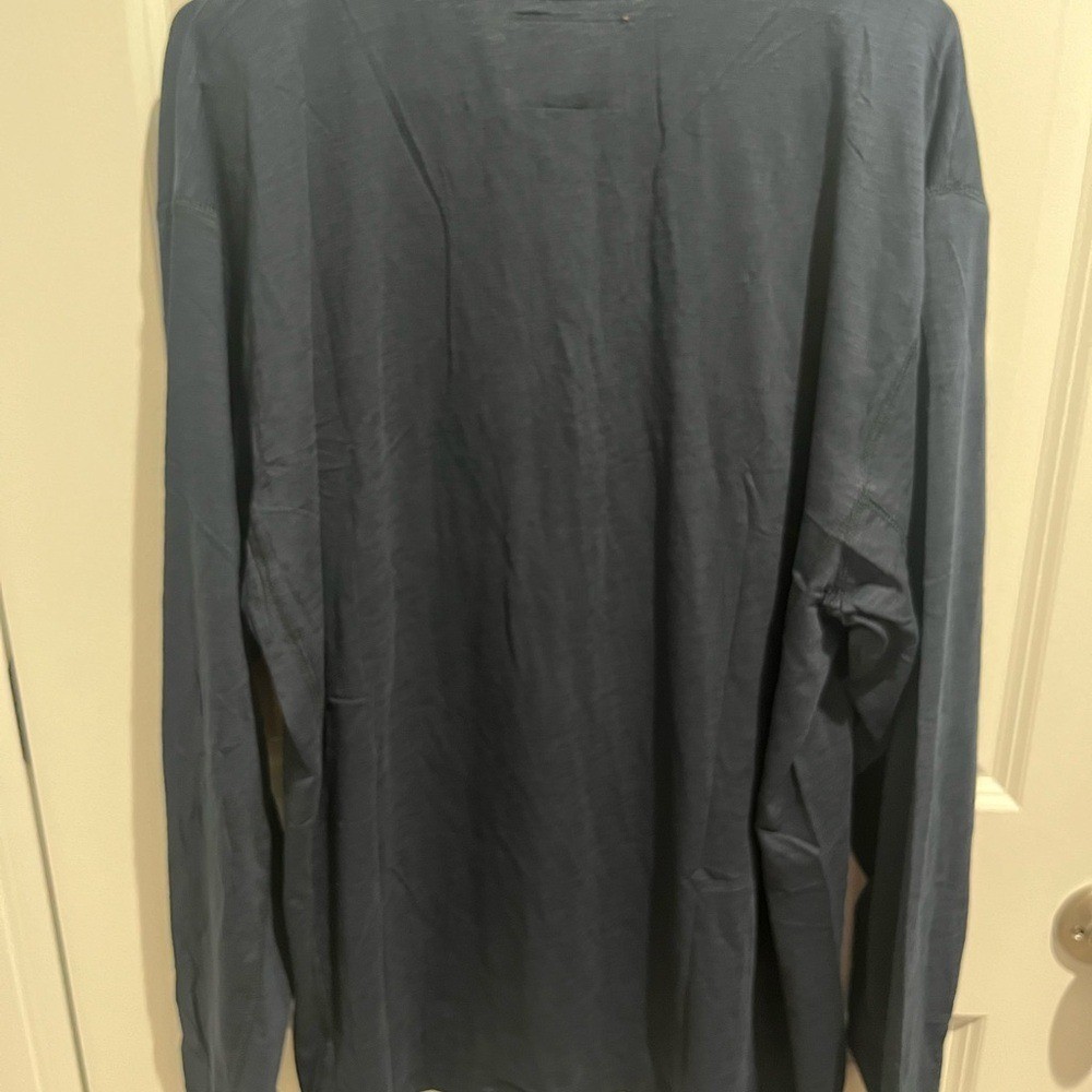 NEW Venado Flex Henley Men&rsquo;s Navy Long Sleeve Shirt W/ 3 Button Collar Size XL