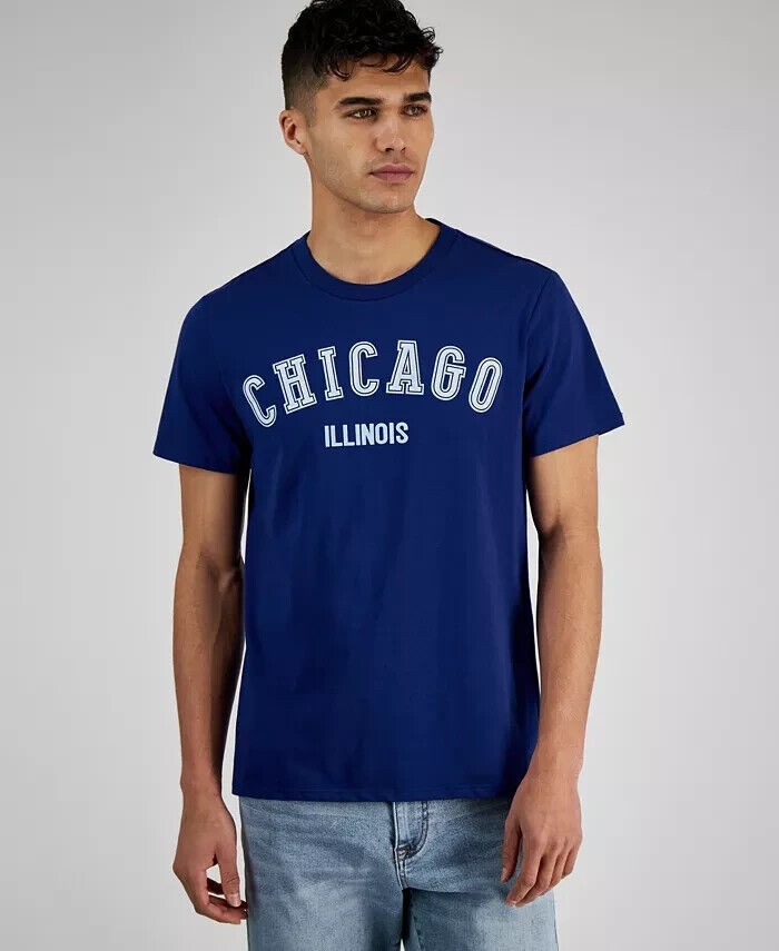 And Now This Men&rsquo;s Chicago Graphic T-Shirt in Blue Depths-Size Small