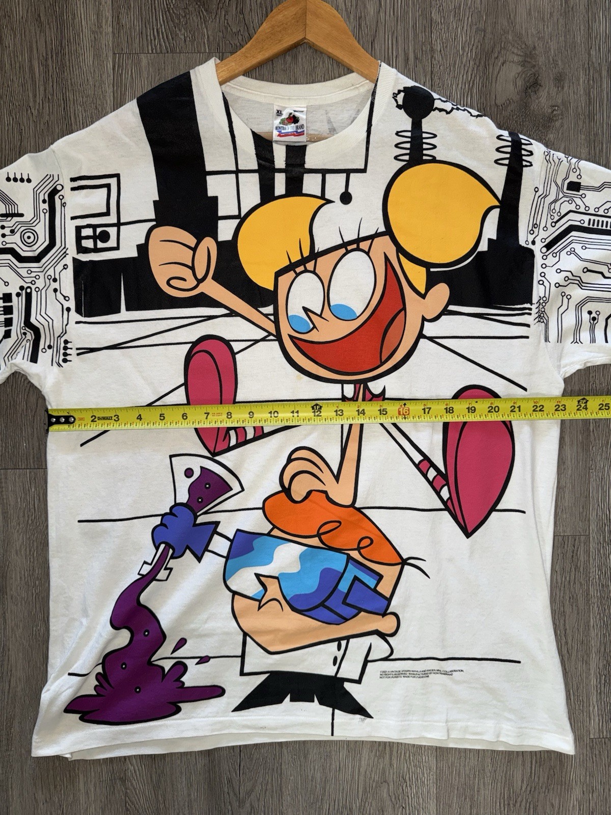 Dexter’s Laboratory Dee Dee Dexter Cartoon Network AOP Shirt XL 23×26.5