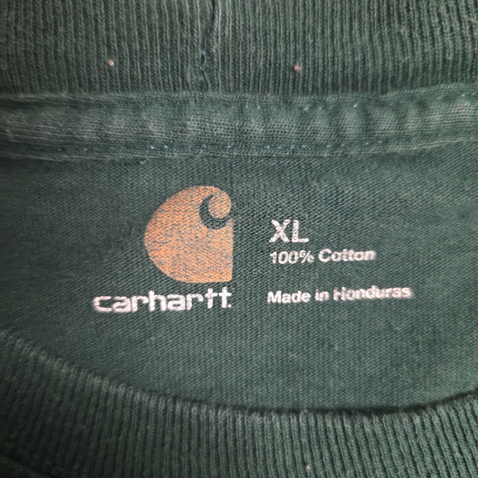 Carhartt logo K87 Pocket T Shirt Mens XL Hunter Green Short Sleeve Original Fit