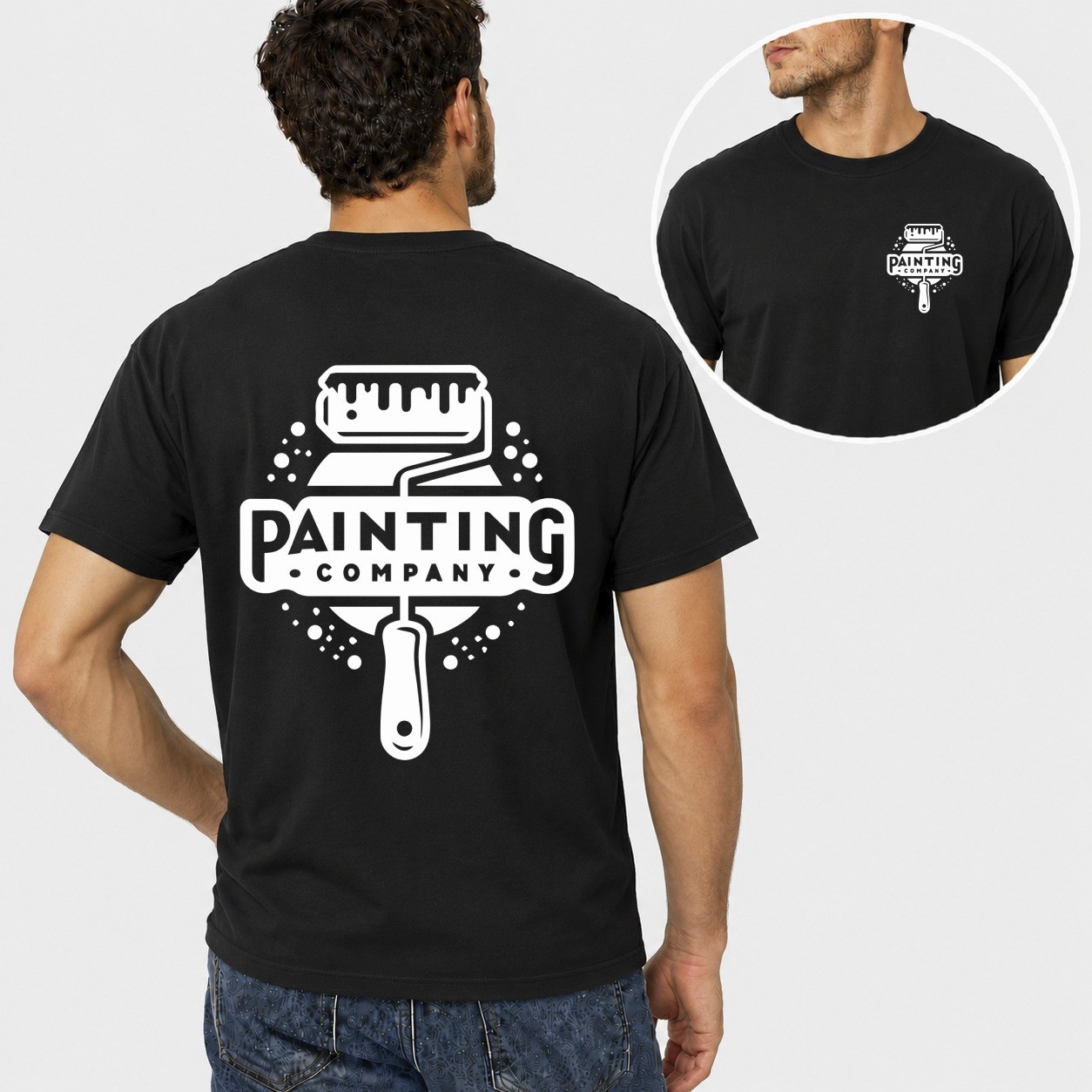 Men Personalised Work T Shirt Custom Trade Company Logo Mechanic Plumber Painter