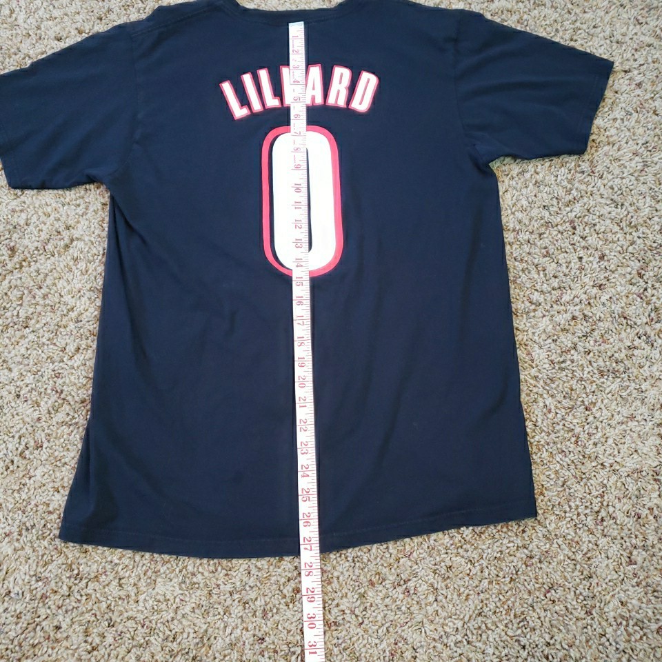 Portland Trail Blazers Damian Lillard NBA Black Shirt Size L Adidas (Medium Fit)