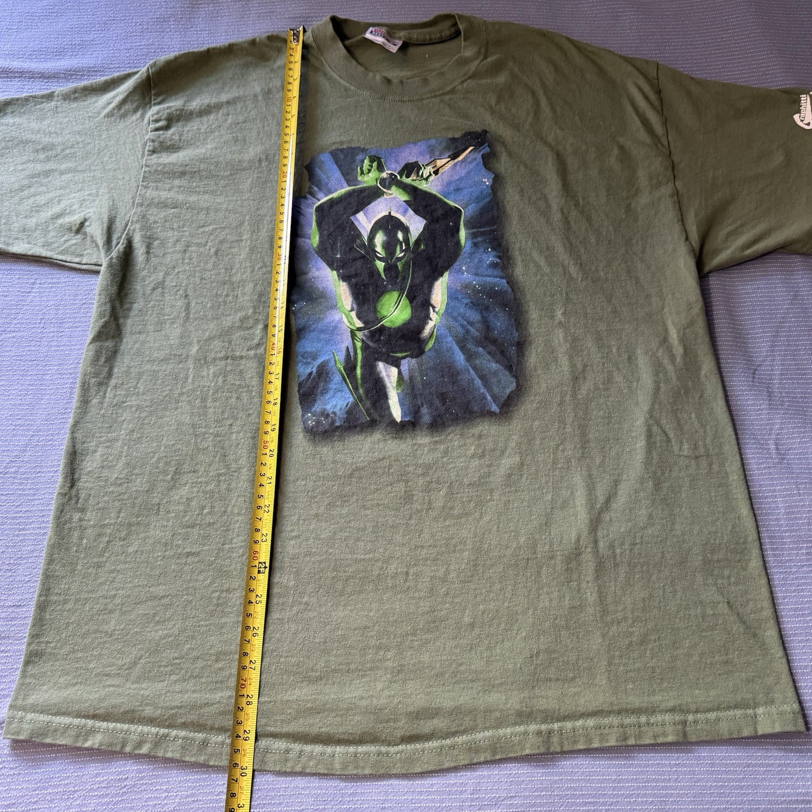 Vintage 2003 Graphitti Designs Green Lantern Captain Marvel Shirt Green Size XL