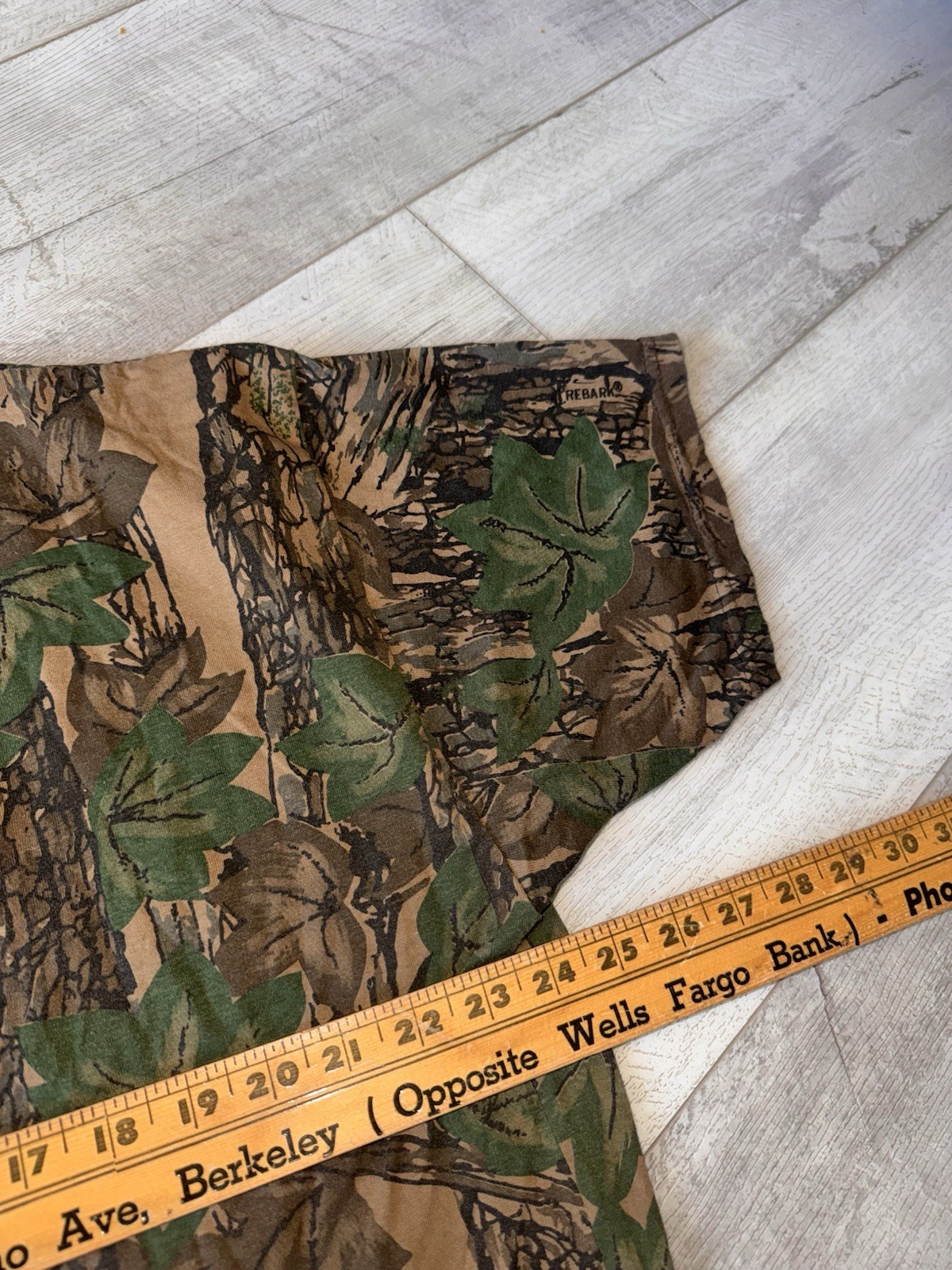 Vintage Ace Sportswear Trebark Camo Shirt XXL Tree Leaf Camouflage Made In USA