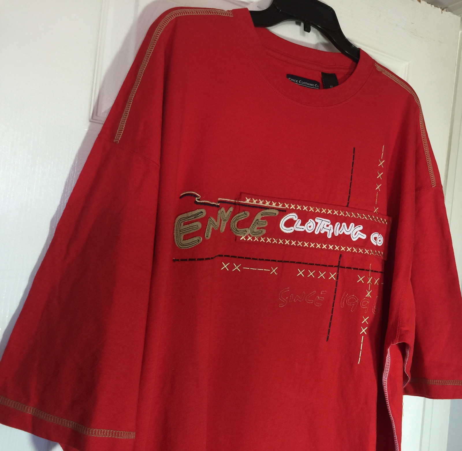 Men Big men 3x Tee shirt short sleeve urban with applique and prints NWT