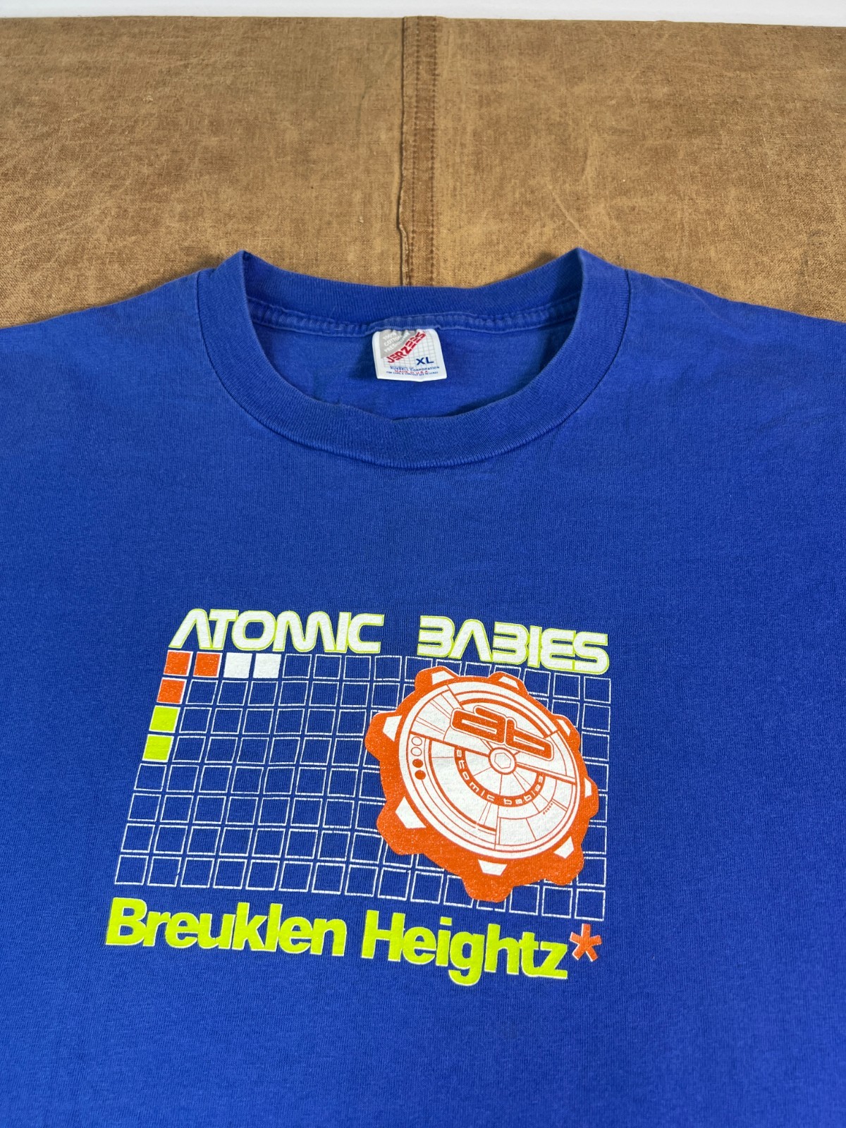 Vintage Atomic Babies Breuklen Heightz Techno Rave Blue T Shirt XL 90s