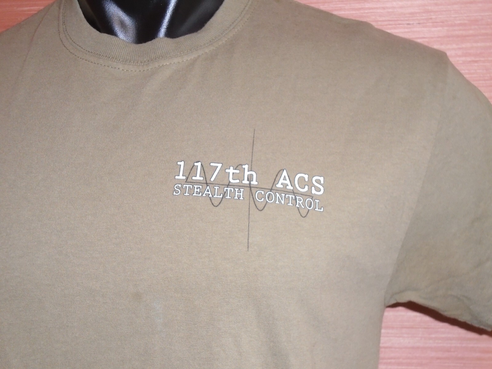 Georgia Air National Guard 117th Air Control Squadron Tan 499 T-Shirt Sz Medium