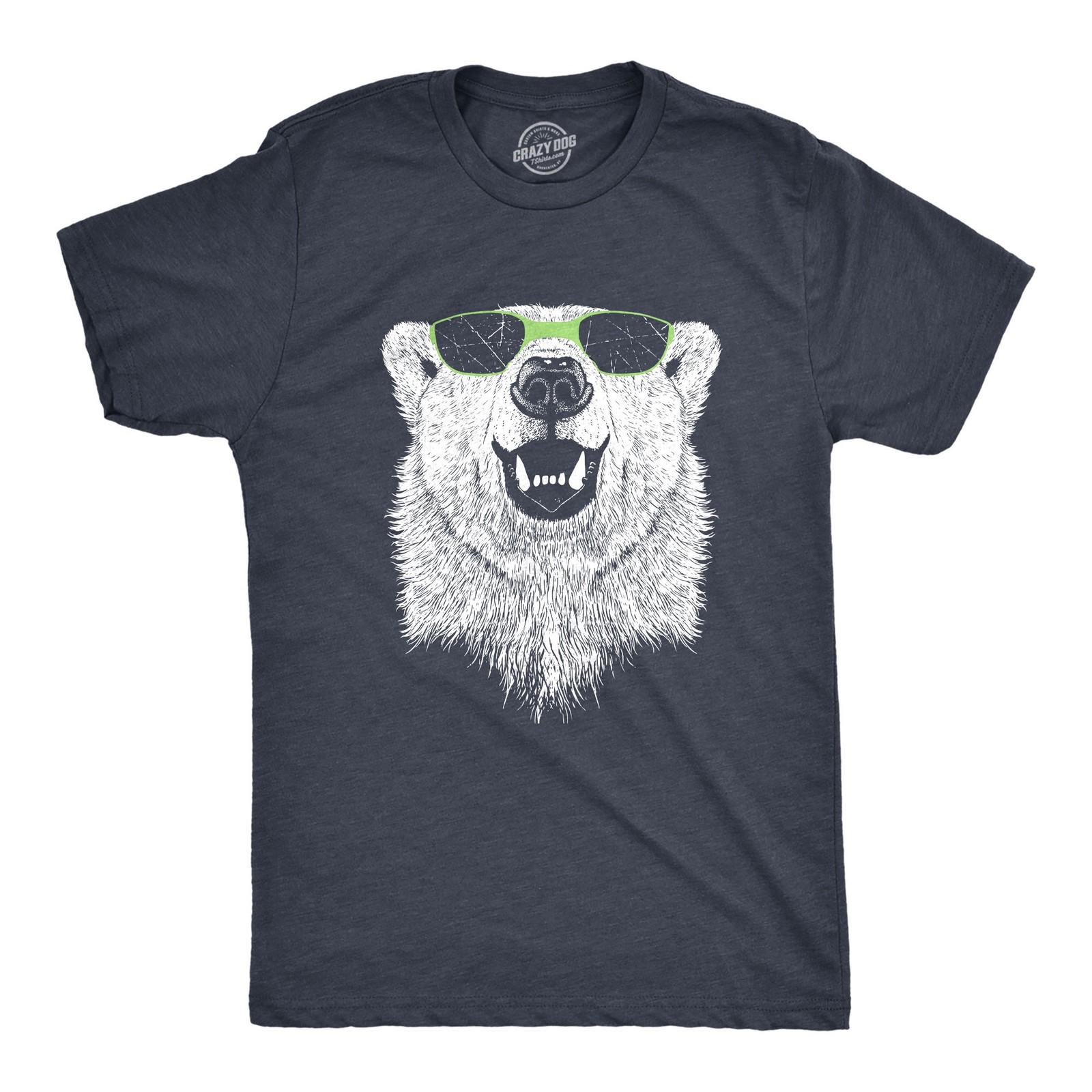 Mens Polar Bear Wearing Sunglasses T Shirt Funny Zoo Animal Graphic Tee