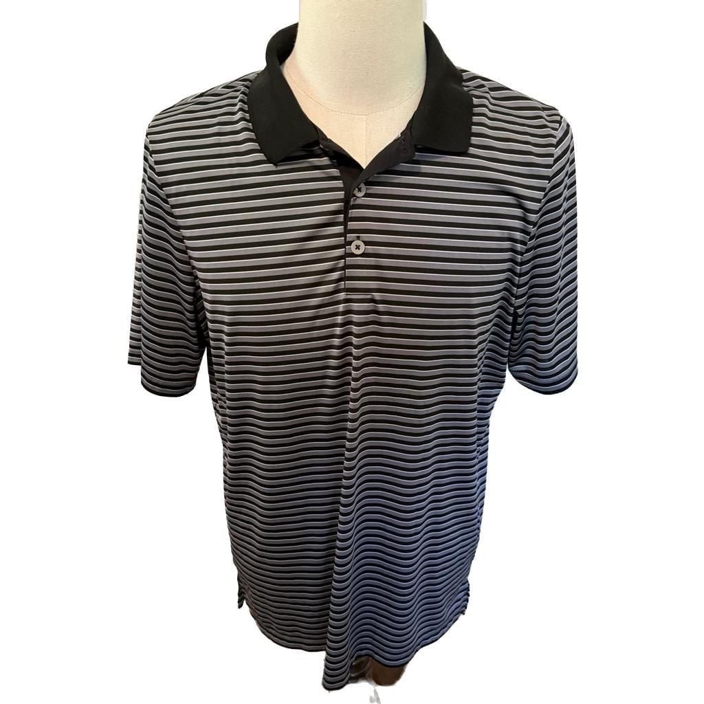 Adidas Men&rsquo;s Striped Short Sleeve Golf Polo Shirt Size L