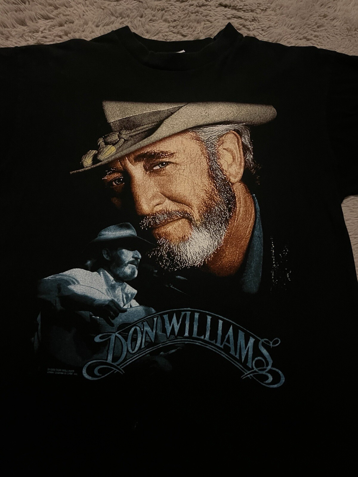 Size XL 1999 Don Williams The Gentle Giant World Tour Black T-Shirt Tee WCW Tag