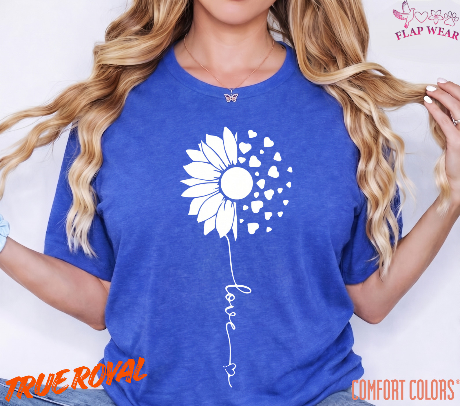 Unisex Sunflower Heart Love T shirt Men T shirt Women valanity day Romantic
