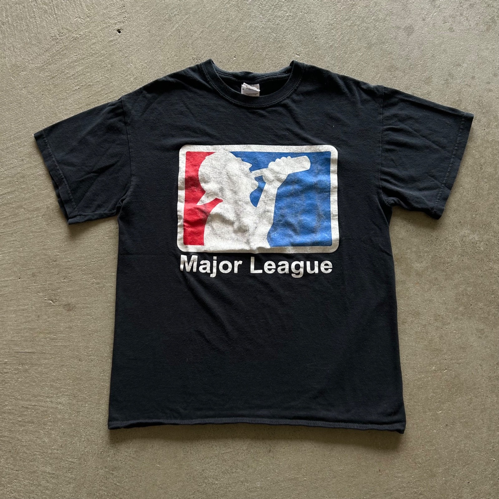 Vintage Major League Drinking Shirt Size Medium Black MLB Parody Funny Alcohol
