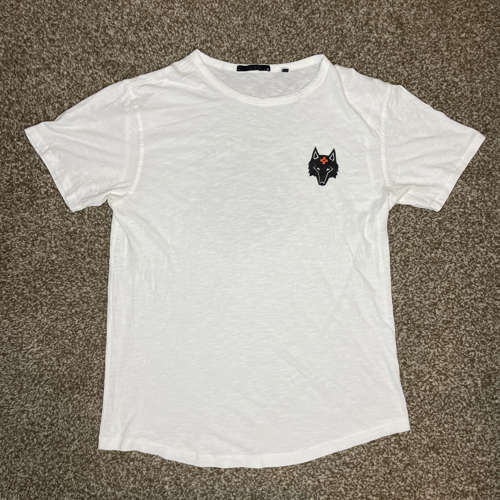Greyson Golf T Shirt Graphic Wolf Mens Medium Crewneck White Pura Vida Classic