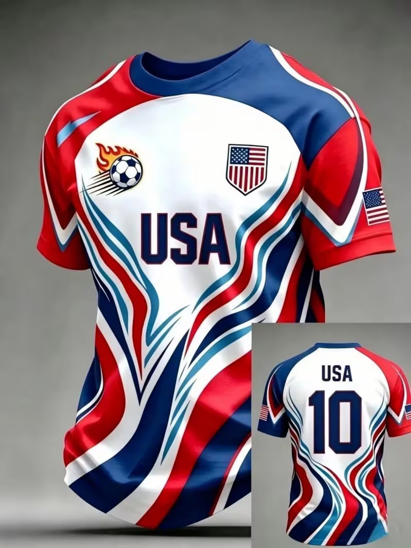 USA WORLD CUP Short Sleeve T-Shirt. Plus 6&Prime; Decal. See Pics